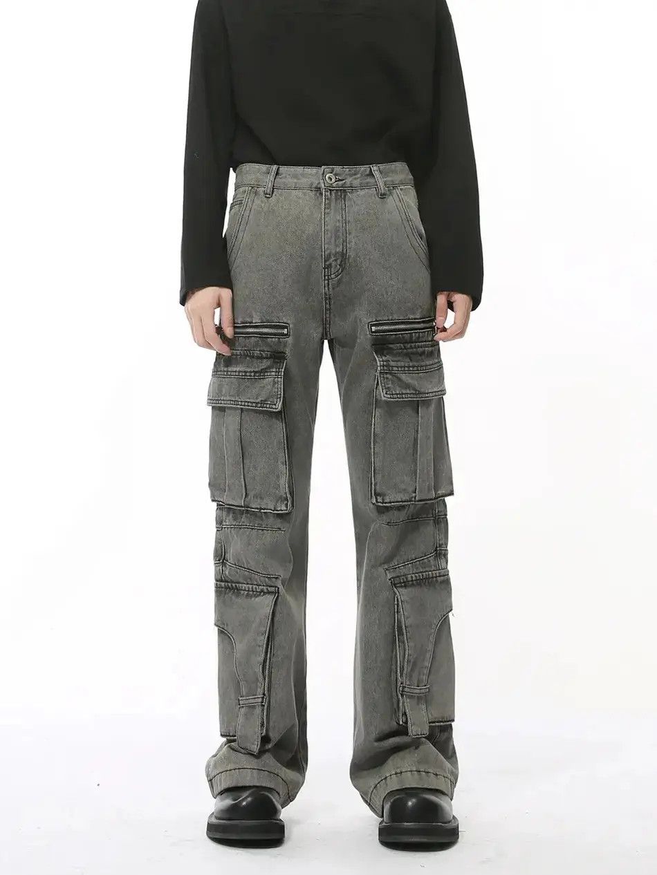 Japanese Brand Retro loose high street pocket zipper jeans Size US 32 / EU 48 - 6 Thumbnail