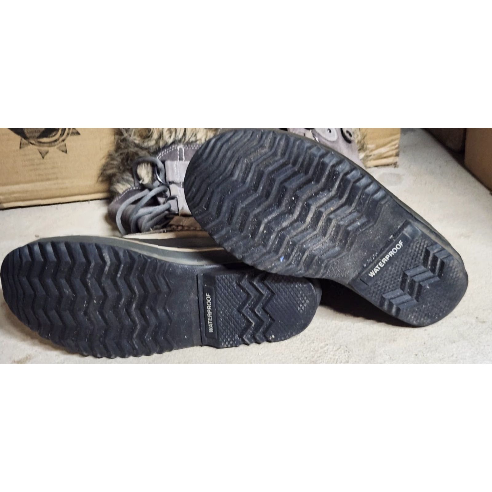 SOREL Sorel Joan of Arctic Boots Women 8.5 Waterproof Gray Suede Duck Style NL2429-052 Size US 9 / IT 39 - 4 Thumbnail