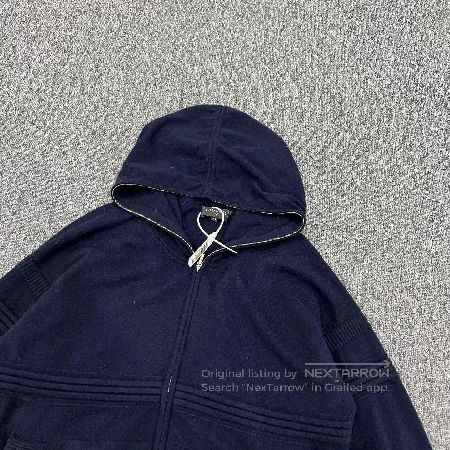 Chanel Chanel size 44 Bluish-black knitted zipper jacket| Size XL / US 12-14 / IT 48-50 - 3 Thumbnail