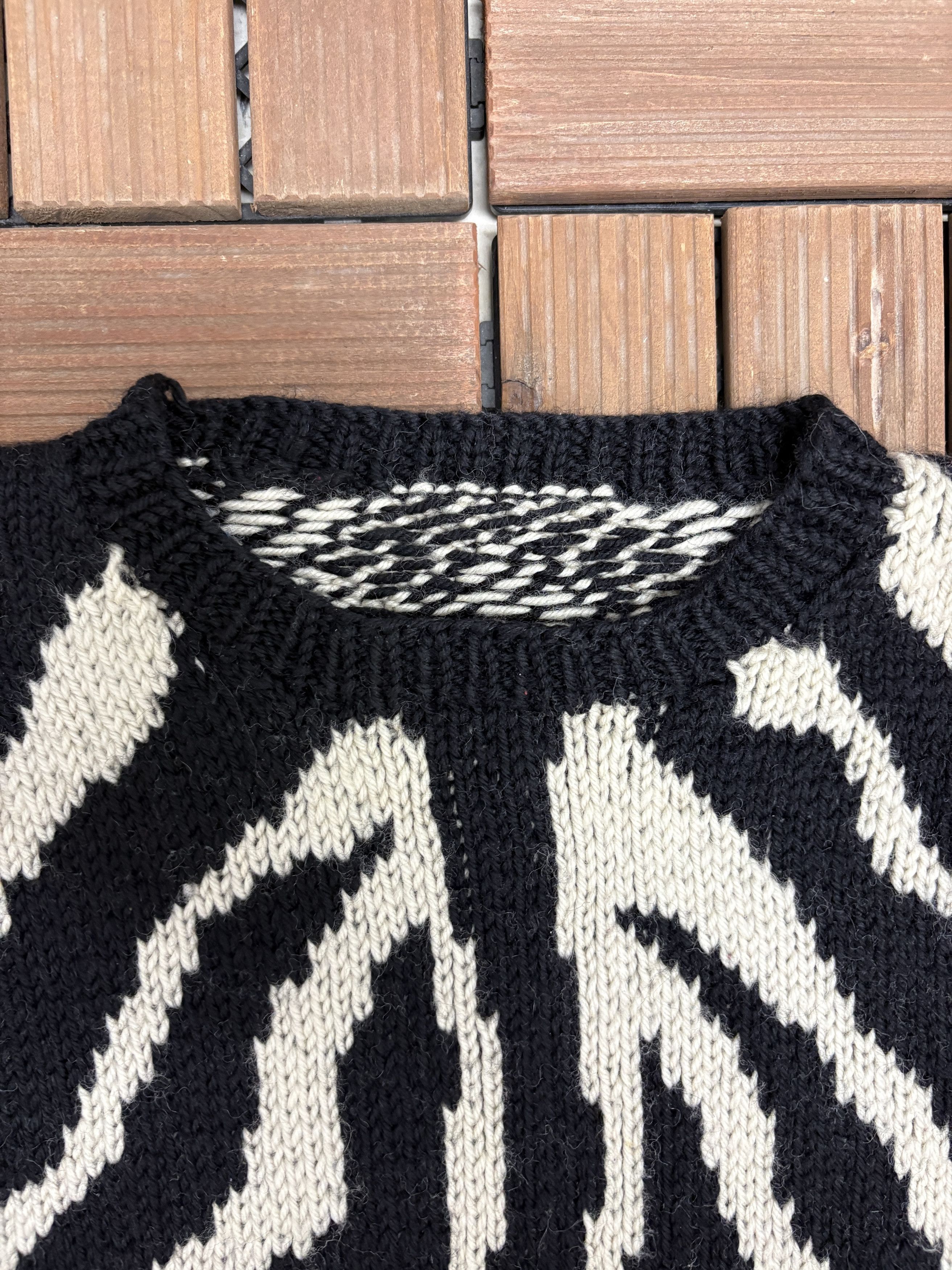 Vintage Abstract Pattern Vintage Black Knit Sweater Size US S / EU 44-46 / 1 - 6 Thumbnail