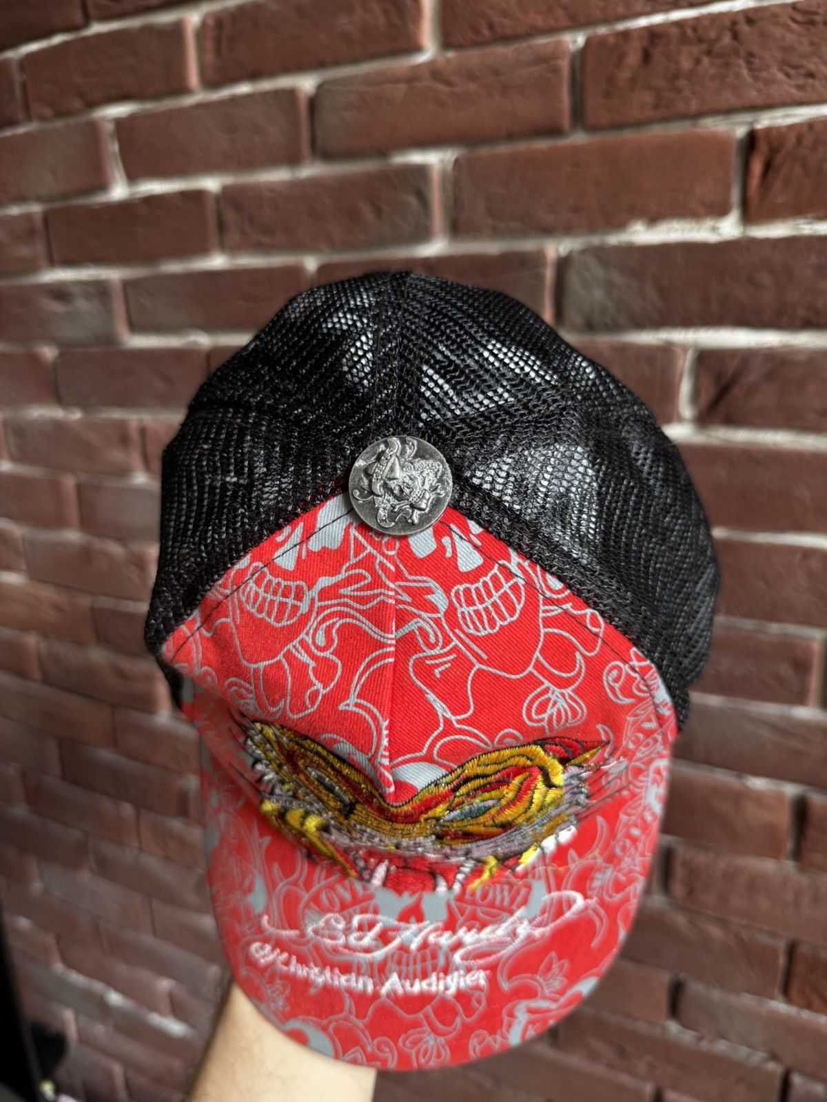 Ed Hardy Rare Vintage Ed Hardy Tiger Skull Hat Cap Y2K Drip Hype Size ONE SIZE - 4 Thumbnail