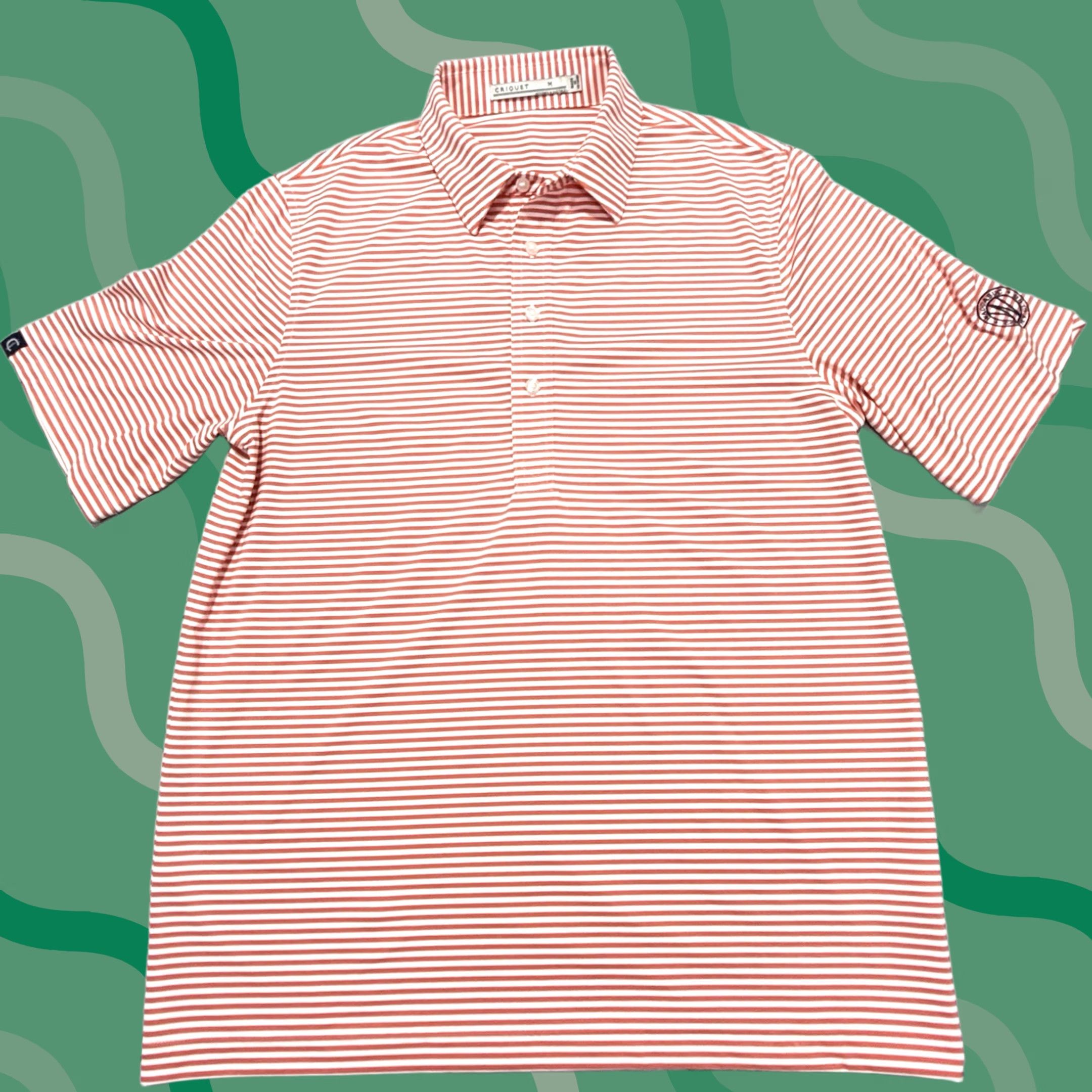 Vintage Criquet Polo Shirt Mens M Red White Striped Golf Waccabac Country Club Size US M / EU 48-50 / 2 - 1 Thumbnail