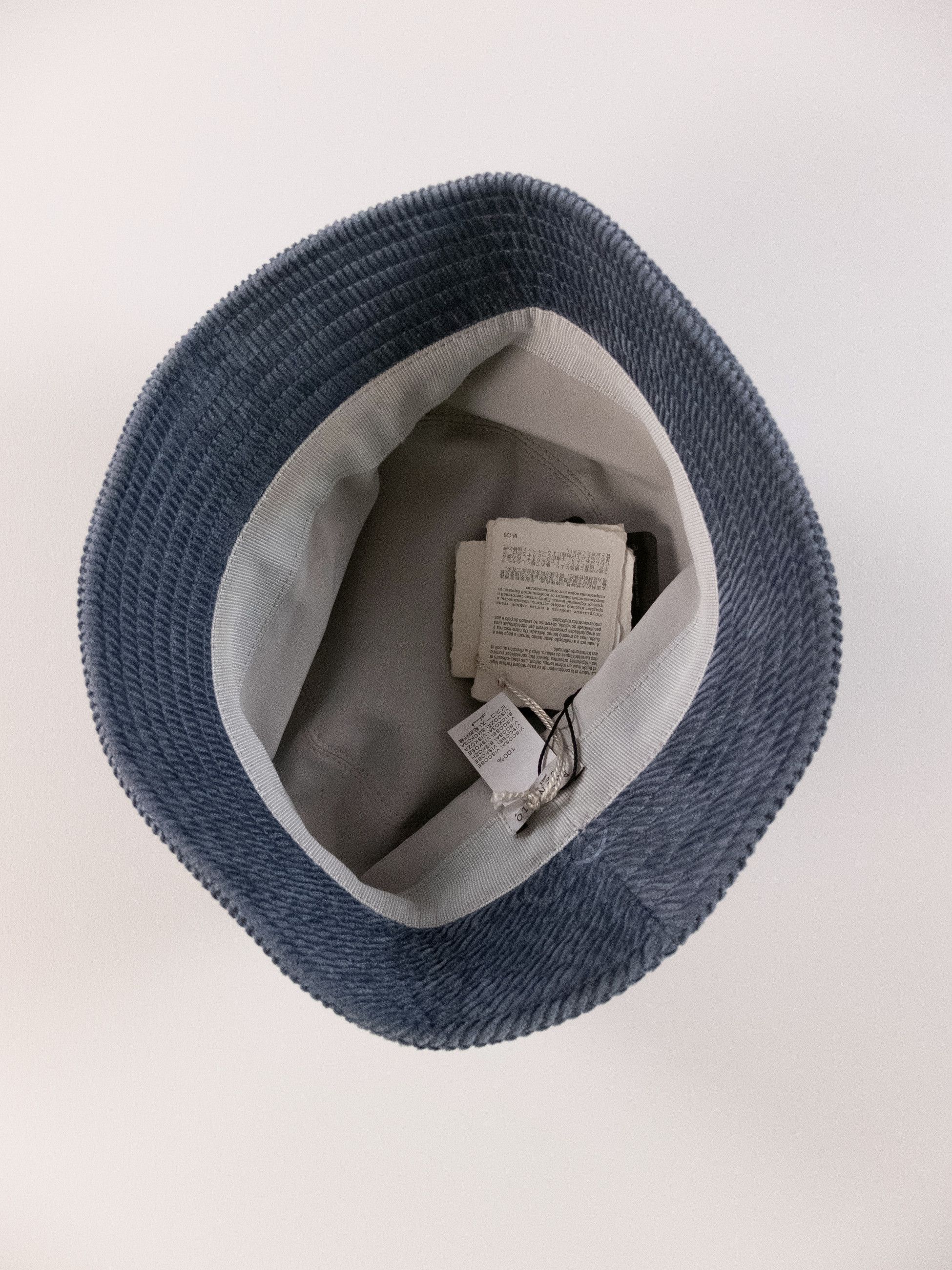 Brunello Cucinelli BRUNELLO CUCINELLI Monili blue corduroy bucket hat Medium Size ONE SIZE - 7 Thumbnail