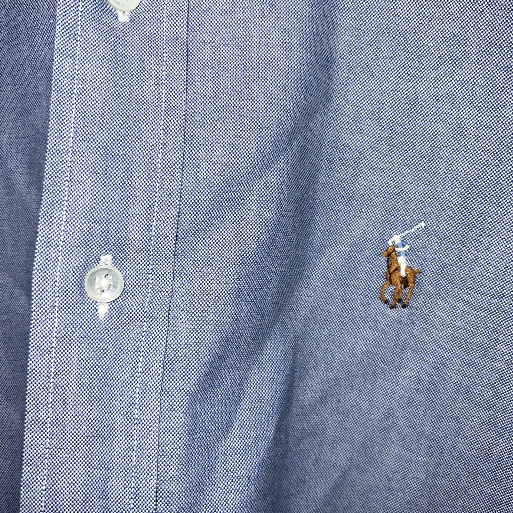 Ralph Lauren RALPH LAUREN Blue Dress Shirt Adult L 15.5-32 Regular Fit Mens Size 42R - 3 Thumbnail