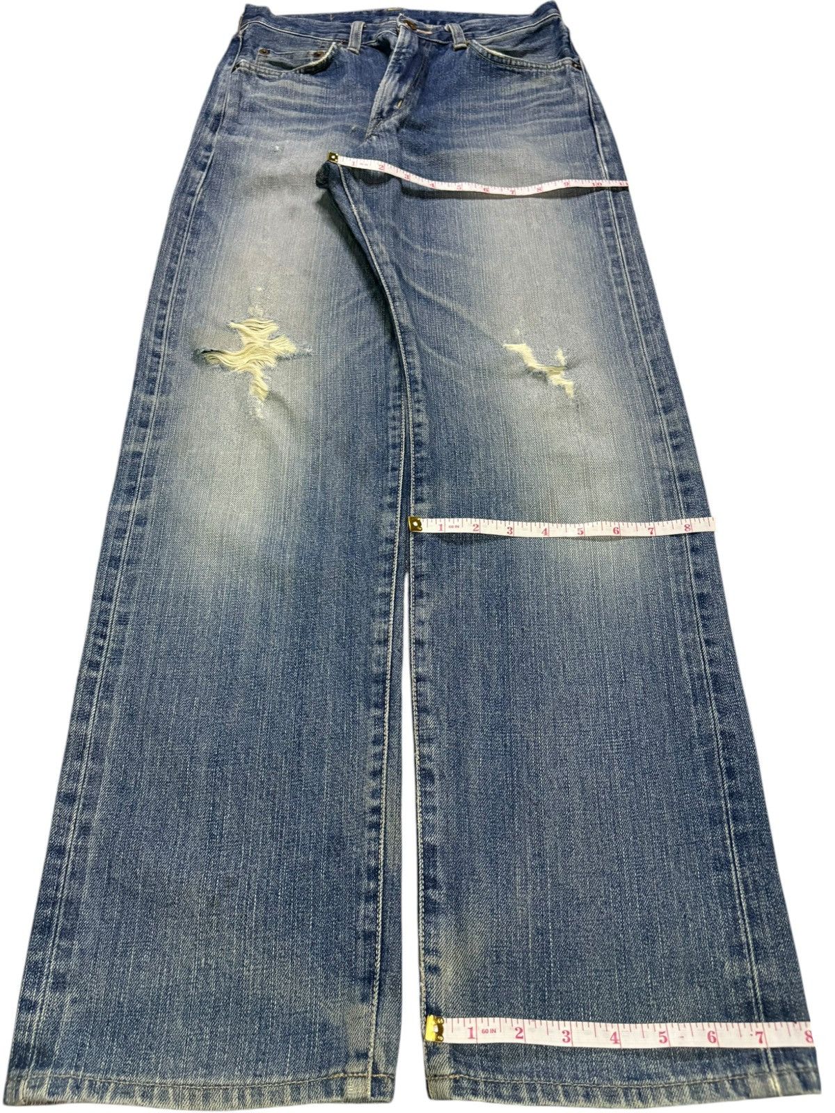 Edwin Vintage Edwin 505XX Selvedge Distressed Loose Jeans Size US 28 / EU 44 - 15 Thumbnail