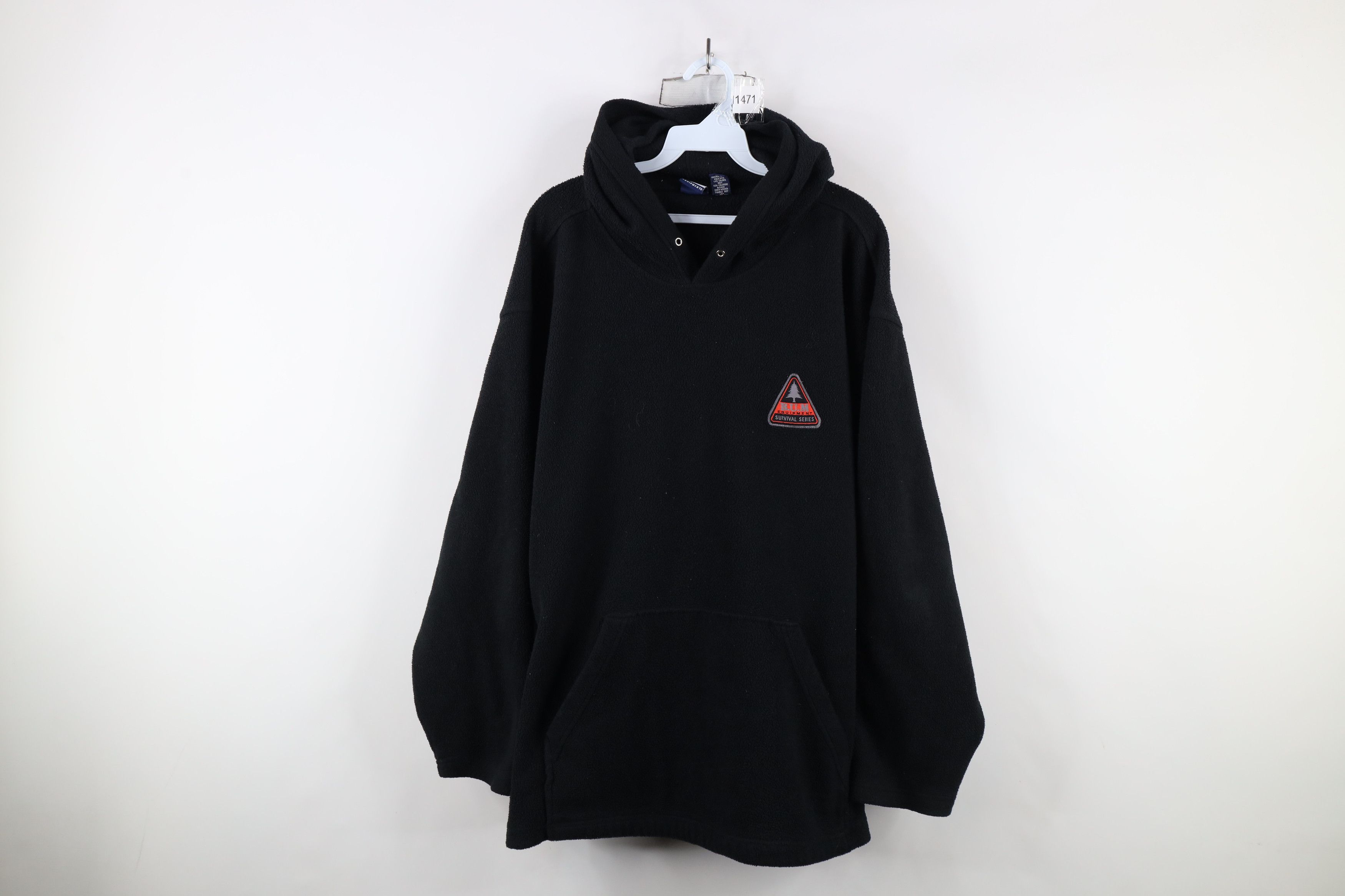 Vintage Vintage 90s Bum Equipment Fleece Hoodie Sweatshirt Black Size US L / EU 52-54 / 3 - 1 Thumbnail