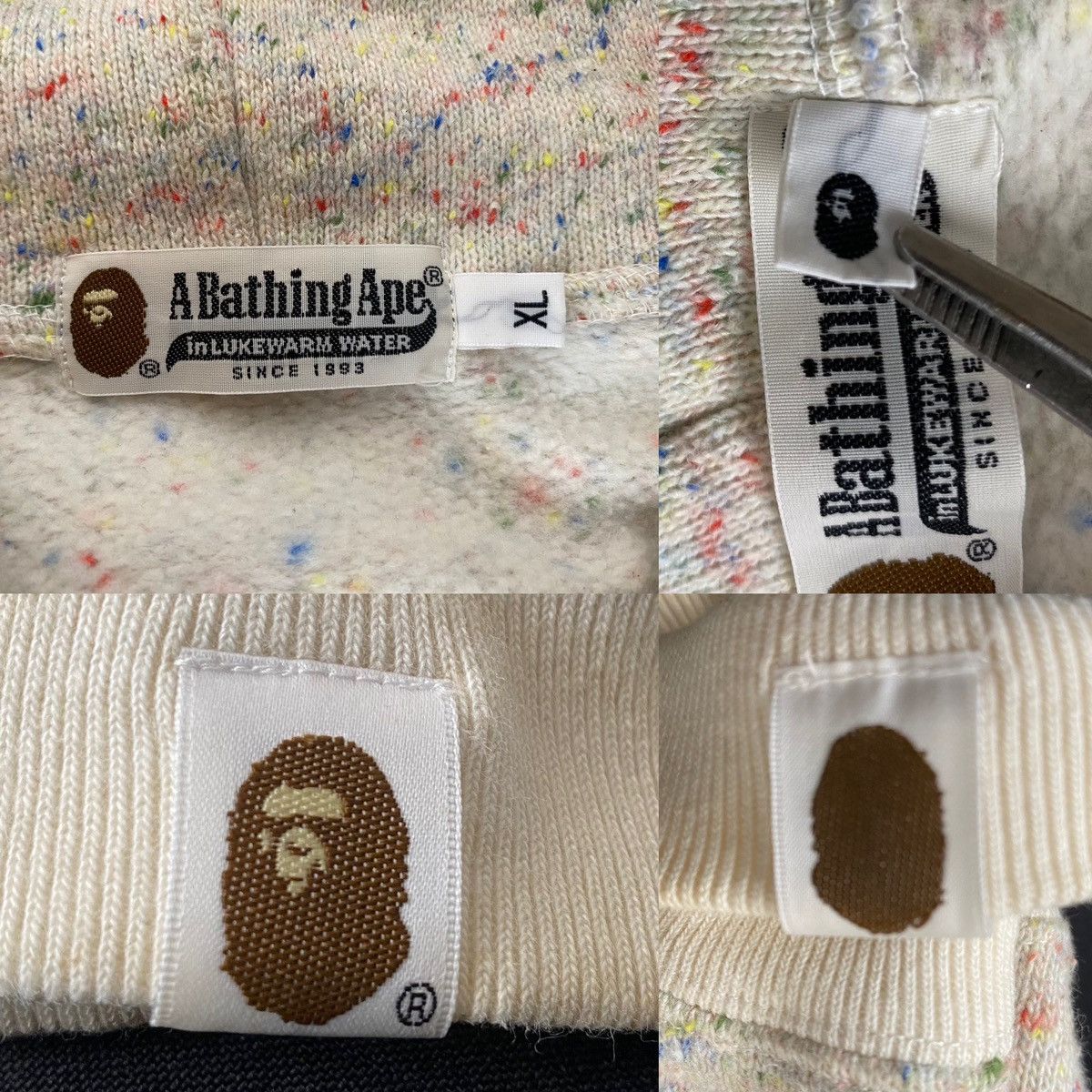 Bape A Bathing Ape Bape Knitted Jacket Hoodie XL Beige Rainbow Size US XL / EU 56 / 4 - 10 Thumbnail