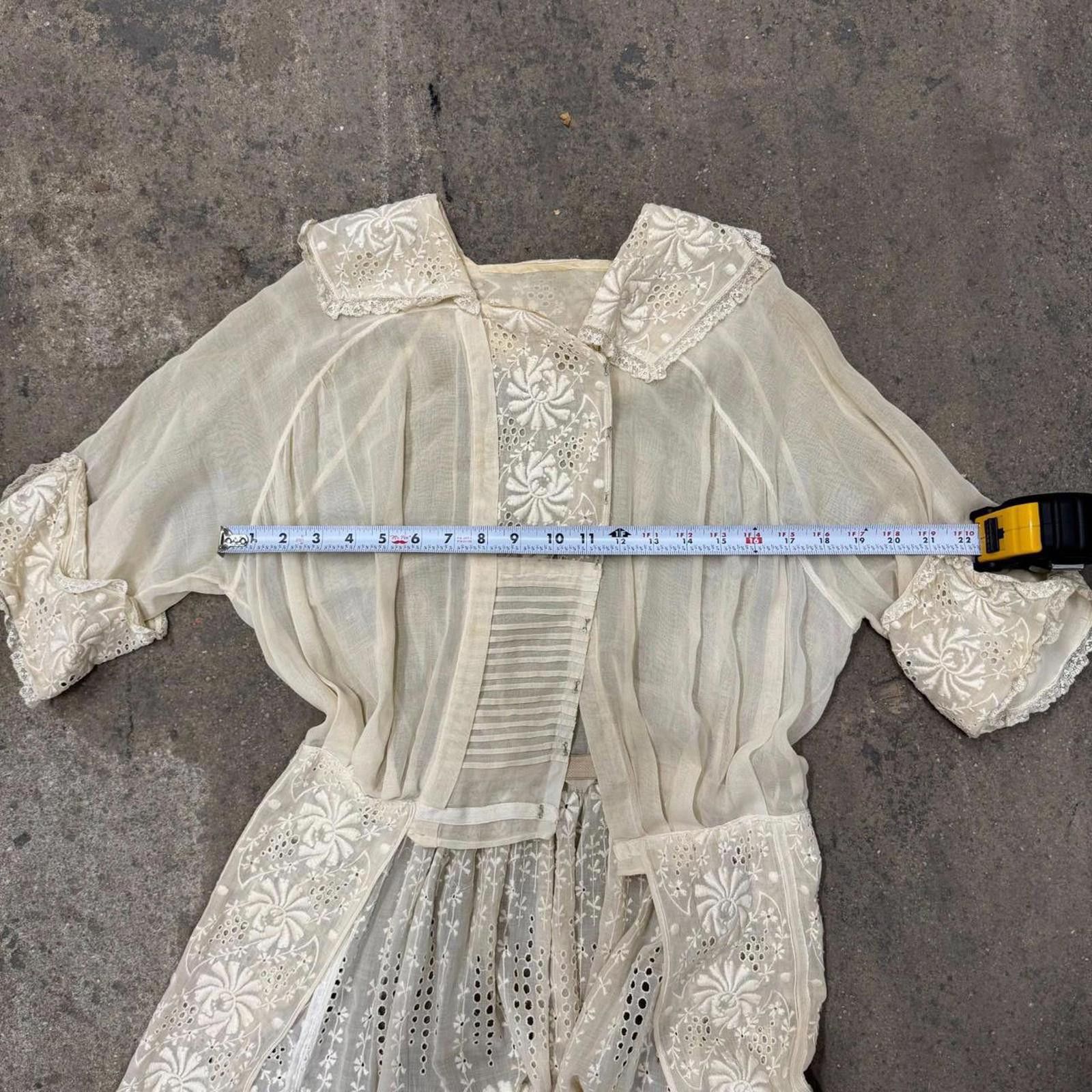 Other RARE Antique Edwardian White Broderie Tea Robe Jacket Size S / US 4 / IT 40 - 7 Thumbnail