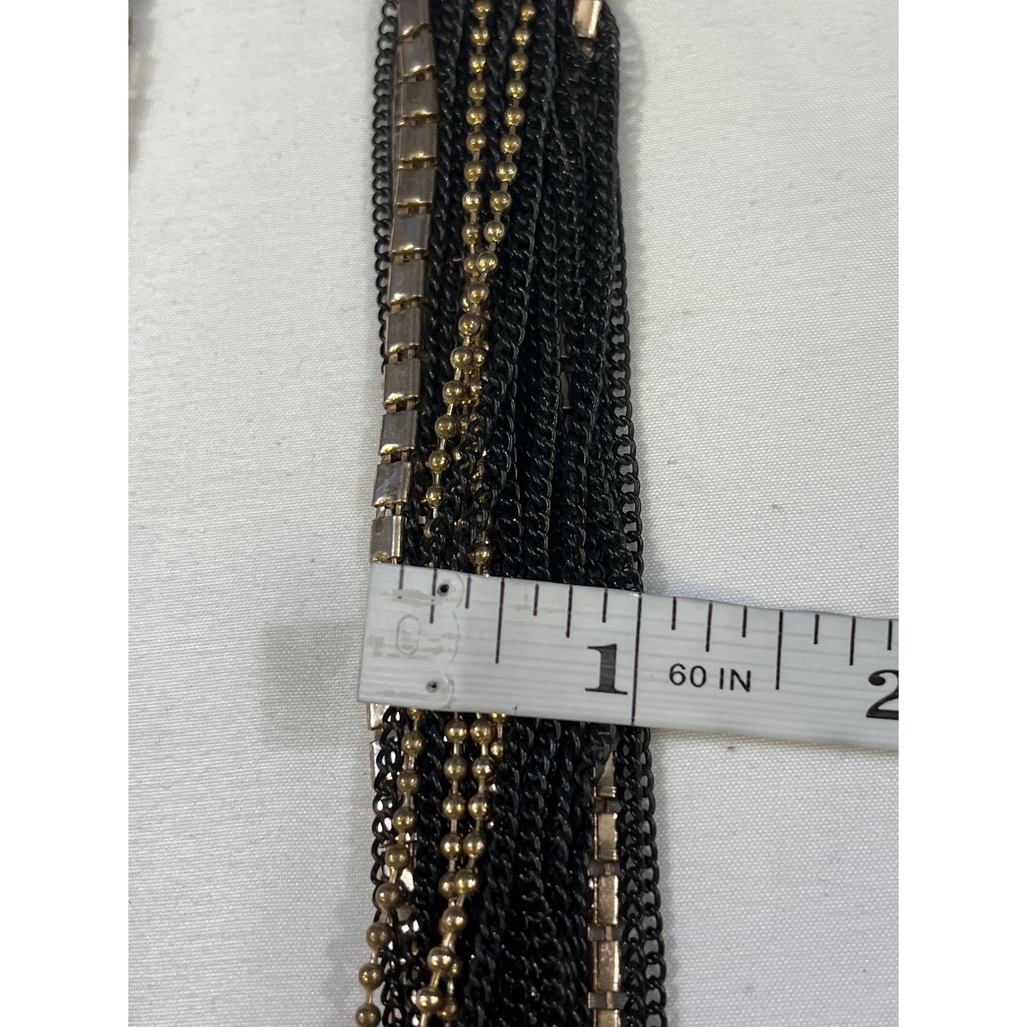 Other Vintage Womens Gold & Black 10 Strand Chain Necklace SKU 640 Size ONE SIZE - 8 Thumbnail