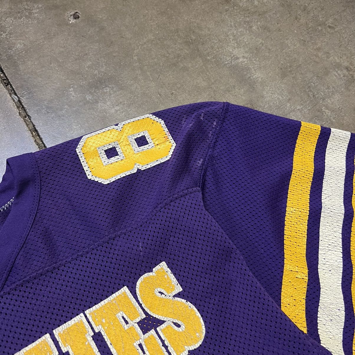 Vintage Vintage 80s Mesh Football Jersey Cropped Purple Muskies USA Size US S / EU 44-46 / 1 - 4 Thumbnail