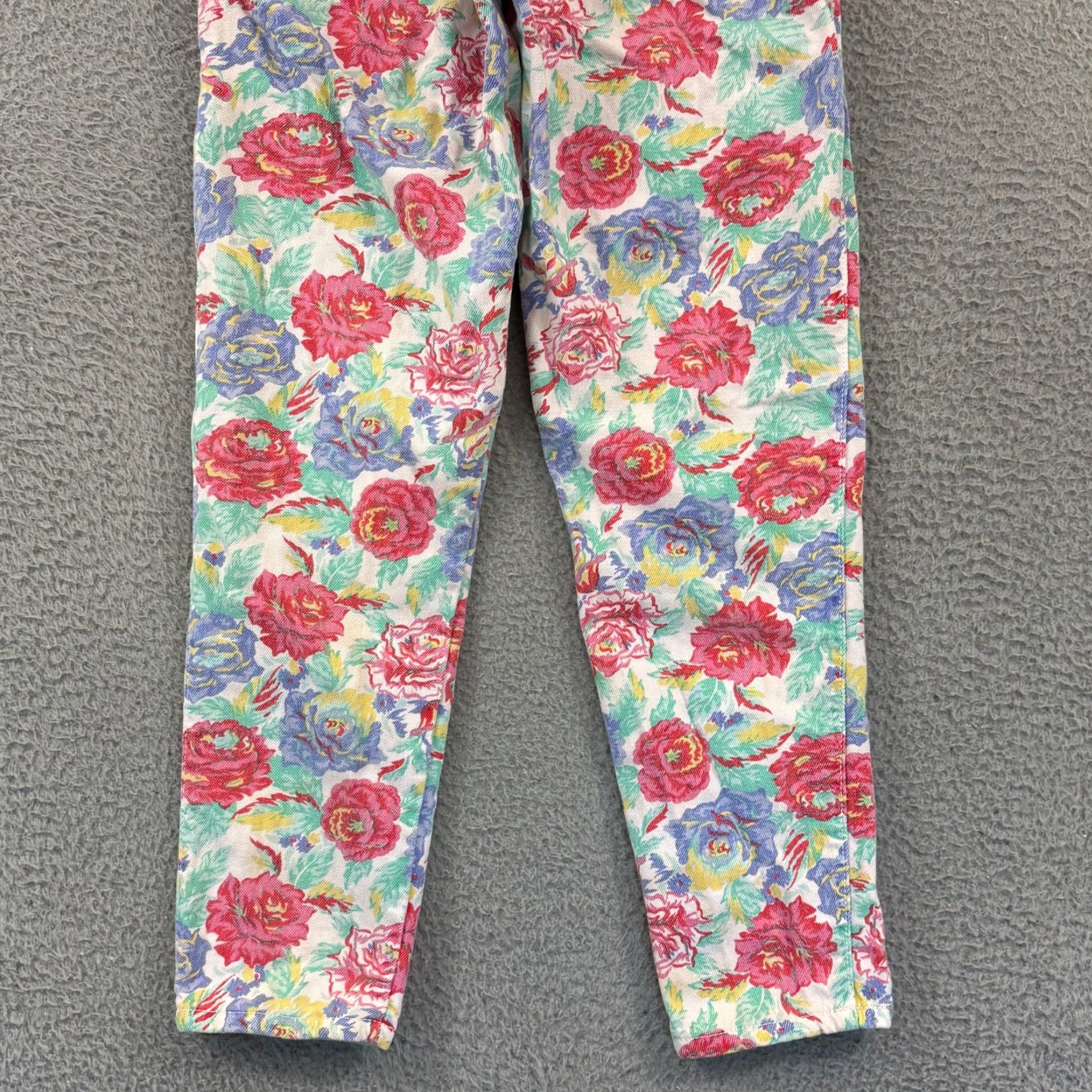 Vintage VINTAGE Palmettos Jeans Juniors 7 High Waisted Floral Pastel 80s Straight Casual Womens Boys Girls Mens Size 28" / US 6 / IT 42 - 4 Thumbnail