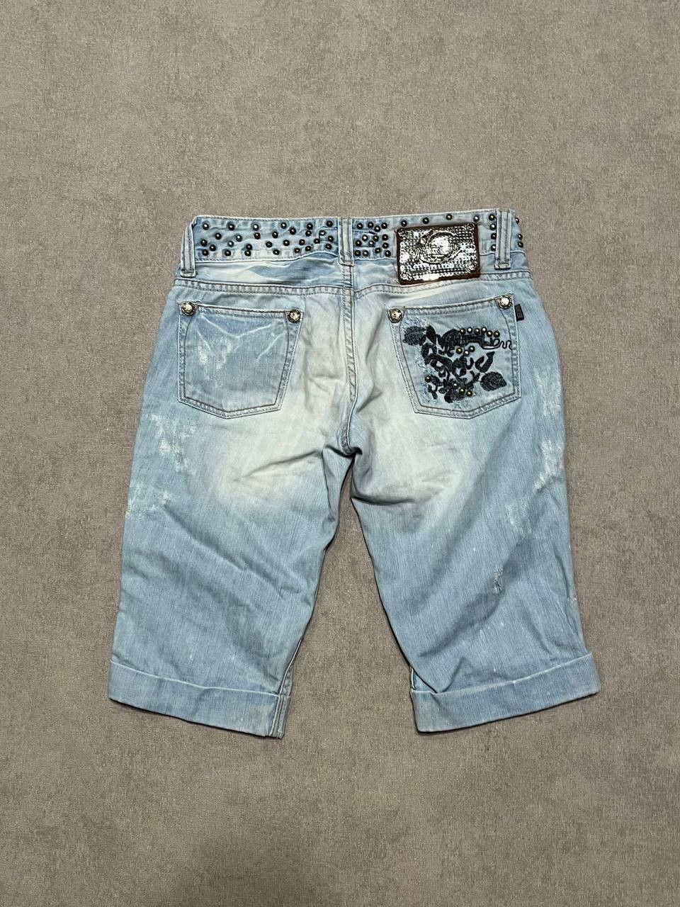Just Cavalli Roberto Just Cavalli Women`s Short Denim Logo Print Size 26" / US 2 / IT 38 - 2 Thumbnail