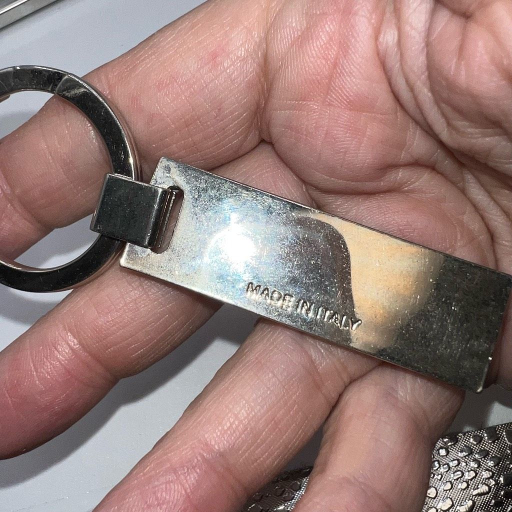 Prada Prada Made in Italy Silver Tone and Yellow Keychain Size ONE SIZE - 3 Thumbnail