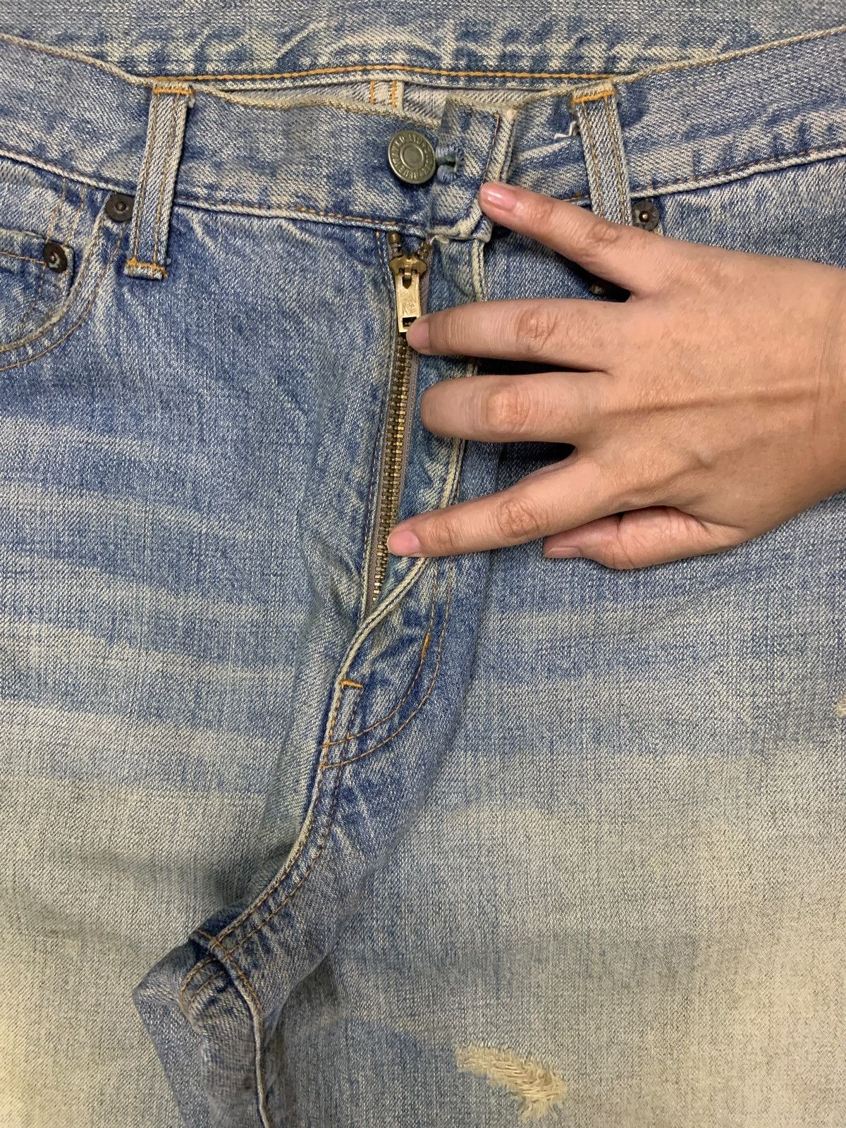 Japanese Brand × Kapital Vintage Japanese Blue Way Rusty Mud Wash Distress Loose Jean Size US 32 / EU 48 - 3 Thumbnail