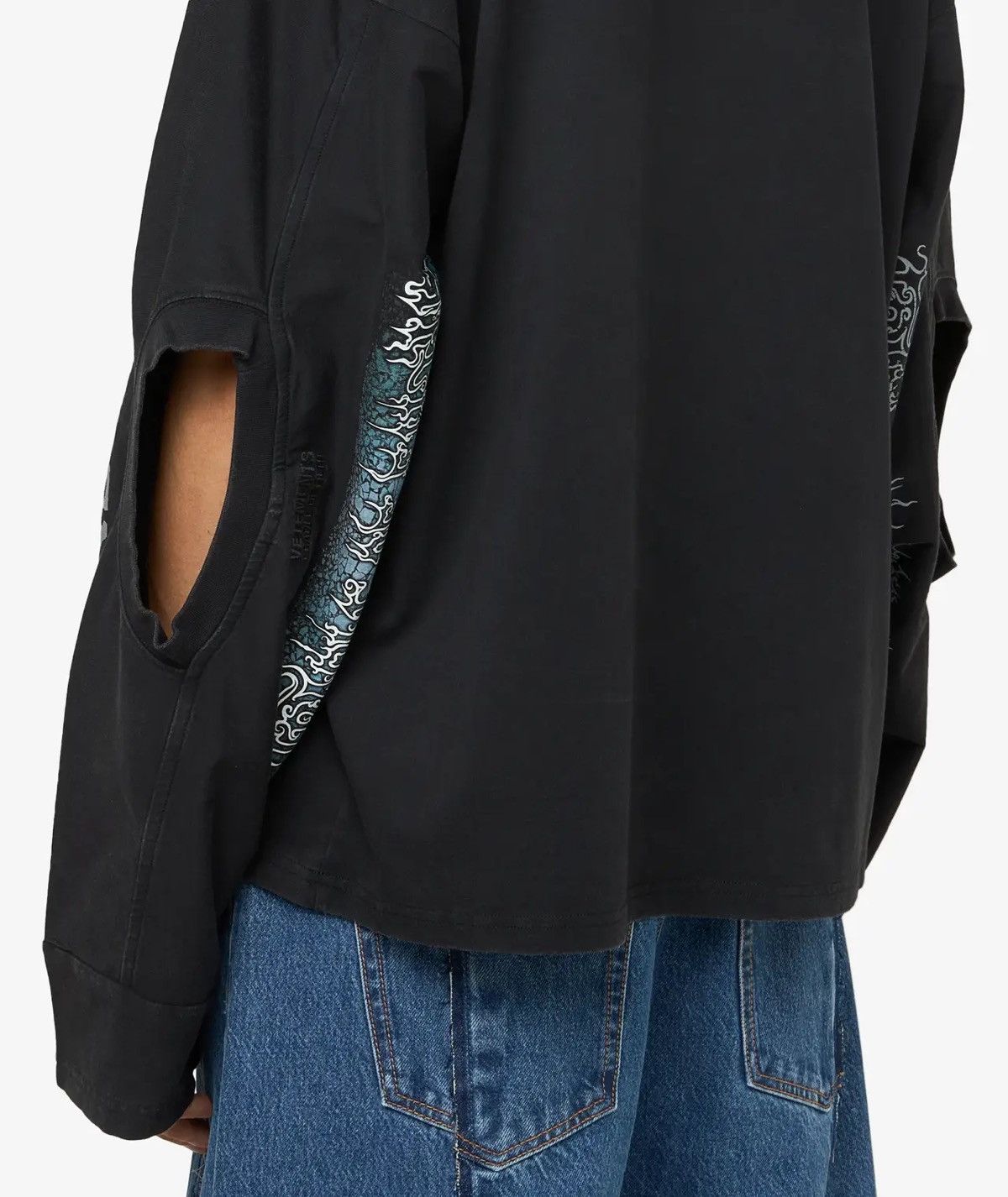 Vetements Cof Decadence Cut-Up Long Sleeve T-Shirt - Black Size US L / EU 52-54 / 3 - 10 Thumbnail