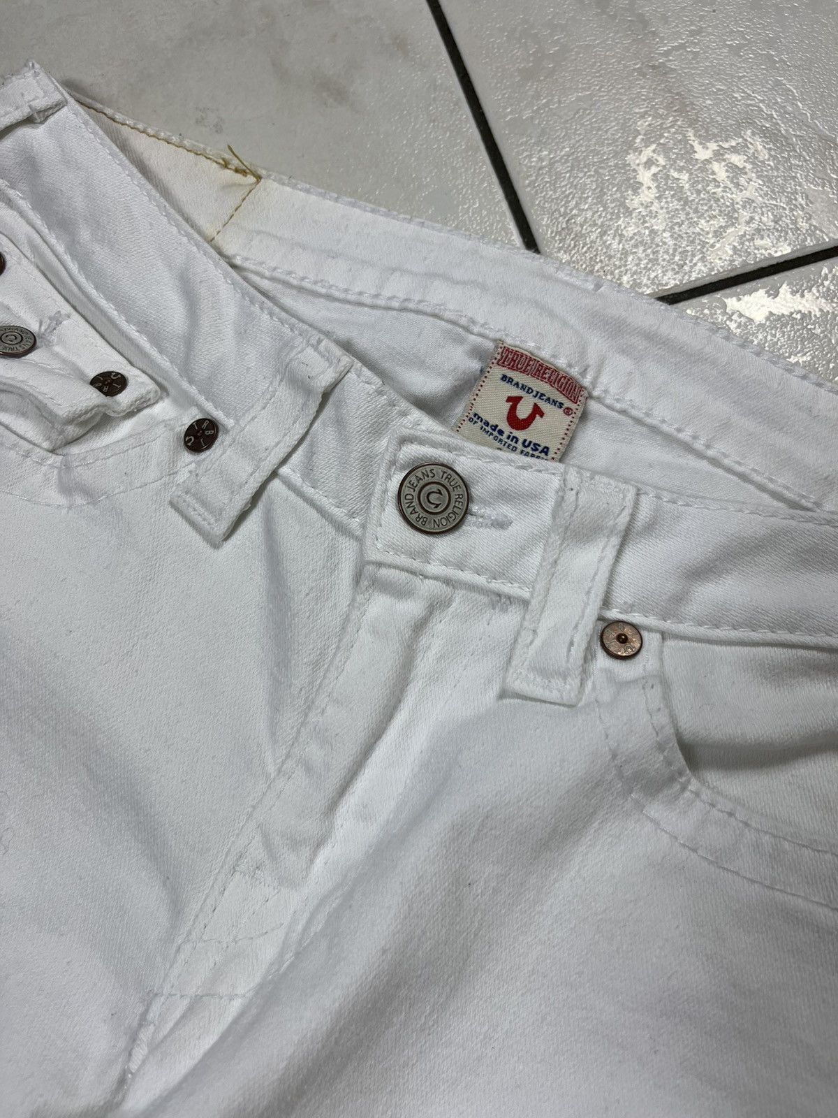 True Religion × Vintage Vintage True Religlion y2k white denim jeans low waist slim Size US 30 / EU 46 - 11 Thumbnail