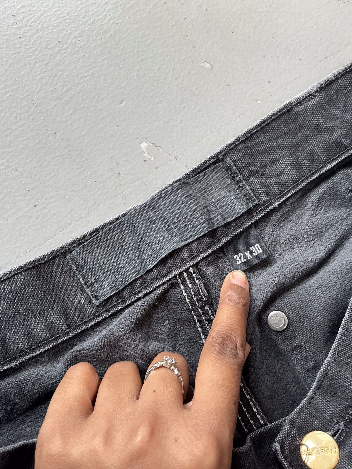 Carhartt × Vintage Vintage Carhartt b01BLK distressed painted double knee denim Size US 32 / EU 48 - 10 Thumbnail