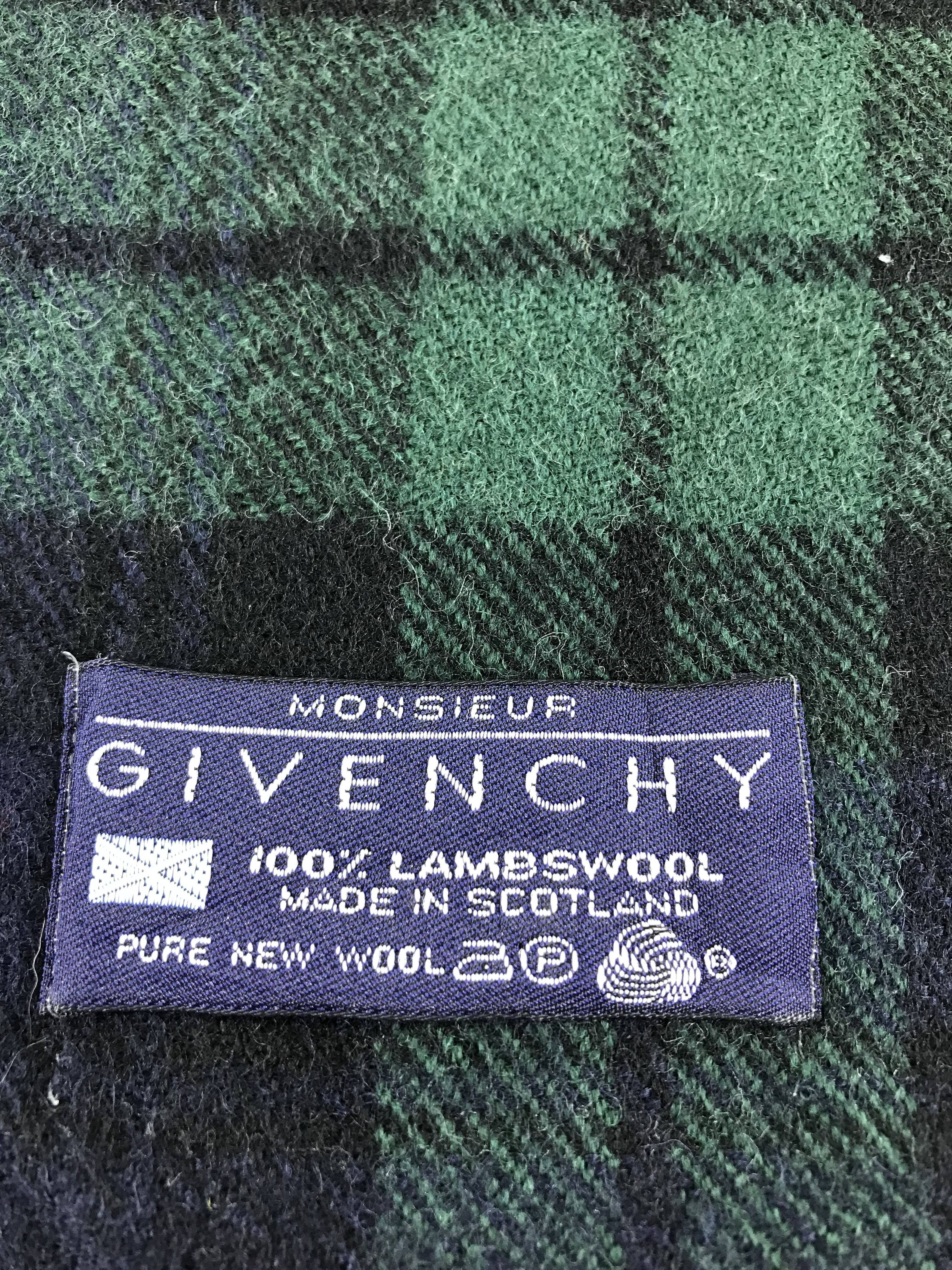 Givenchy Givenchy Tartan Wool Scarf Muffler Neck Wrap V268 Size ONE SIZE - 5 Thumbnail
