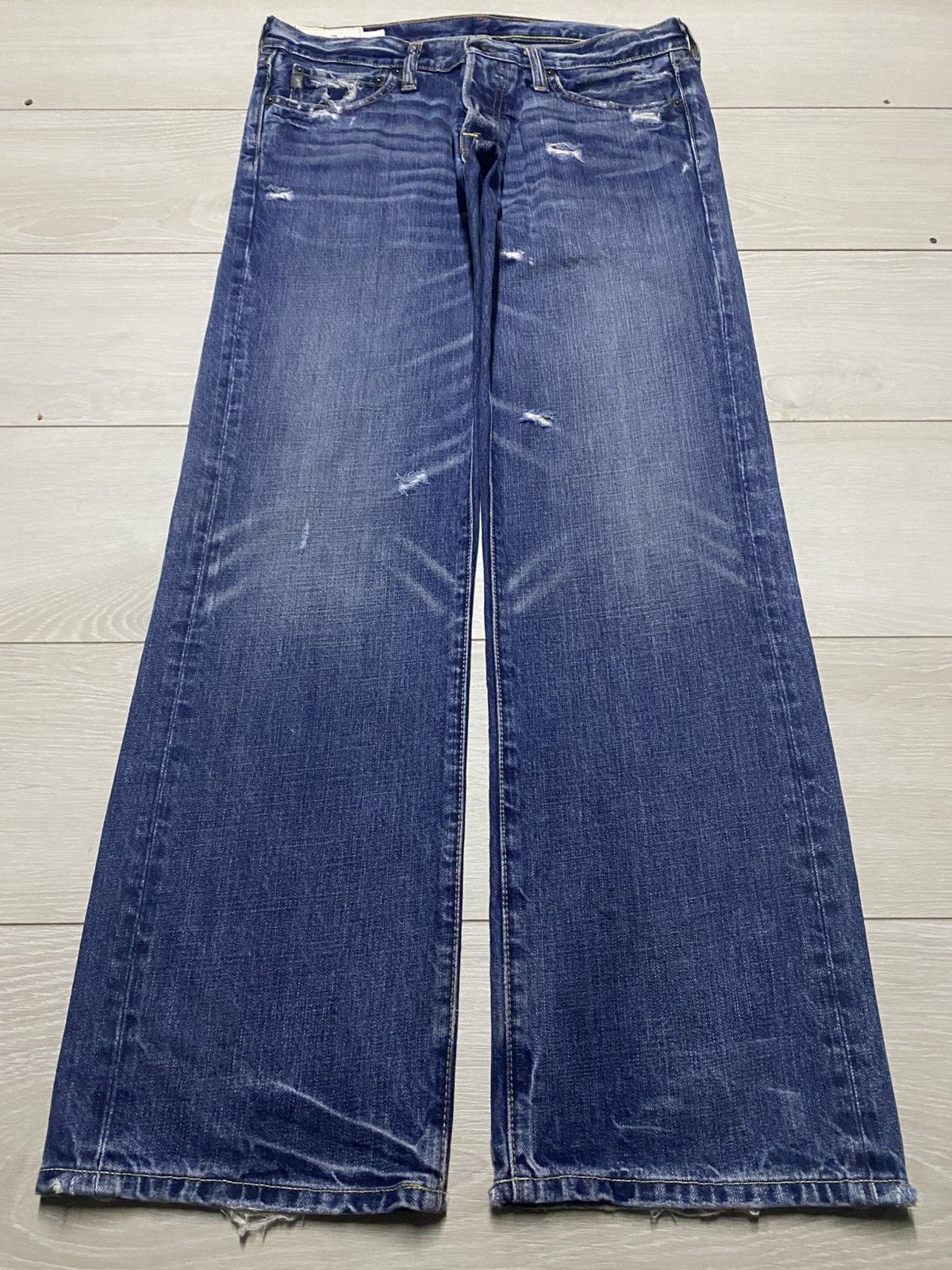 Neighborhood Ambercrombie & Fitch Faded Wash Distressed Baggy Jeans Size US 34 / EU 50 - 1 Thumbnail