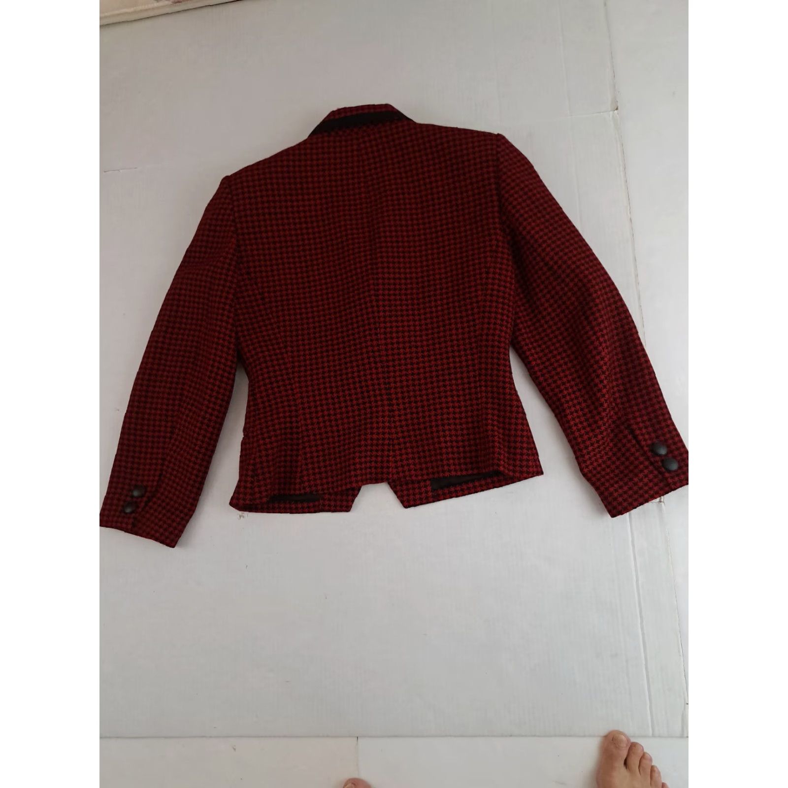 Vintage VINTAGE er gerard for renlyn Houndstooth Red Wool Button Jacket sz 10 USA Woman Woman Cardigan 80s Fall Winter Long Sleeve Buttons Size L / US 10 / IT 46 - 7 Thumbnail