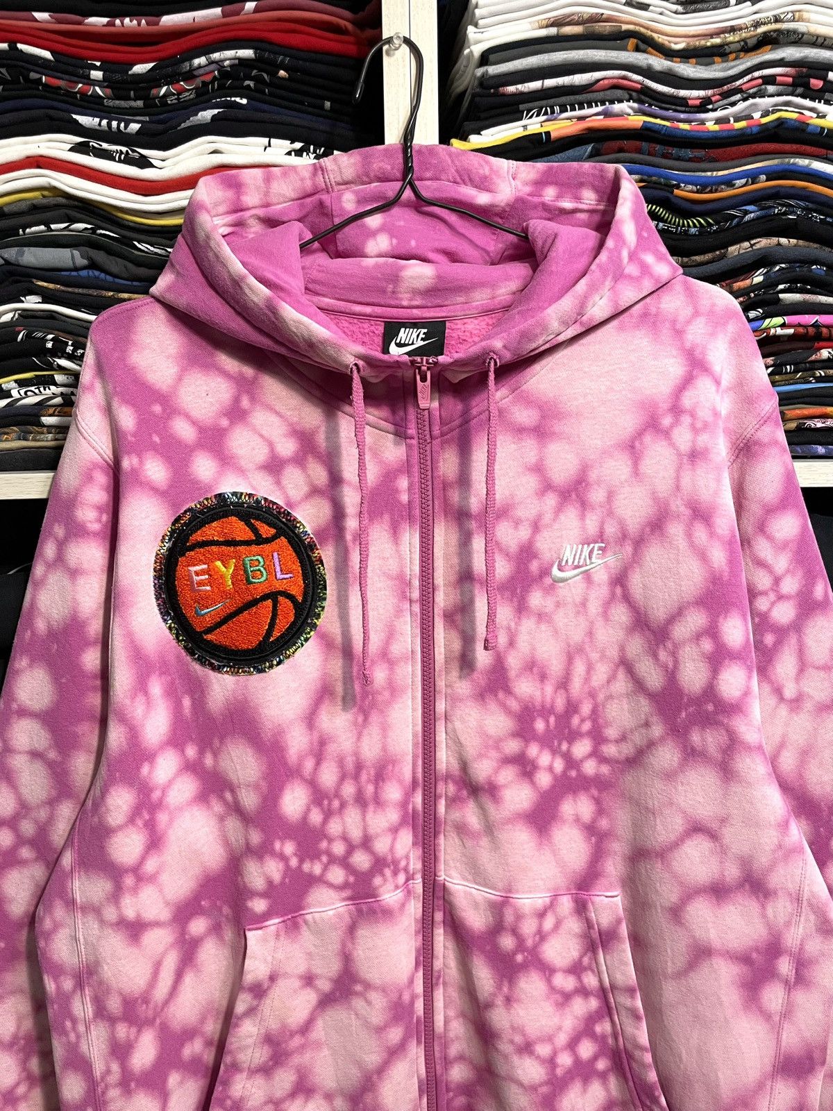 Nike Nike EYBL Tie Dye Basketball NBA Zip Hoodie Size XL Pink Size US XL / EU 56 / 4 - 2 Thumbnail