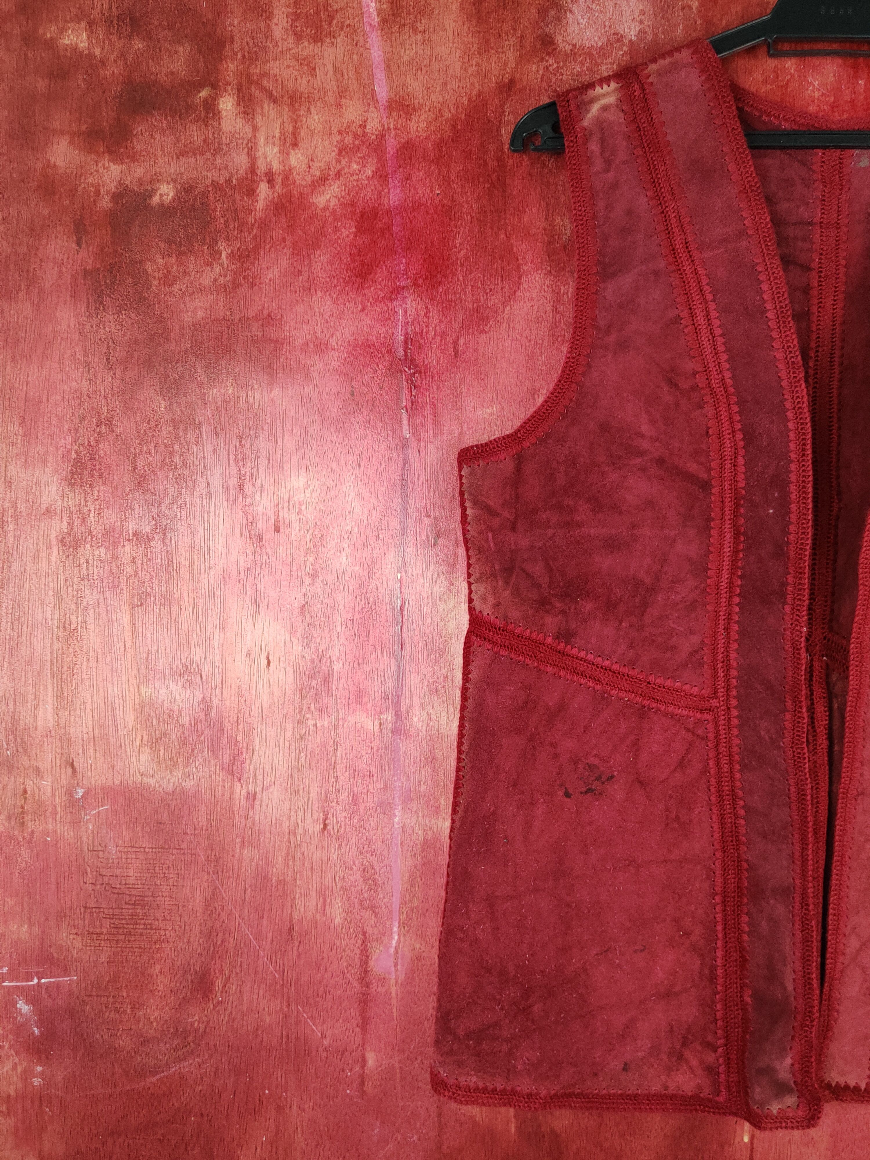 Genuine Leather Japan patchwork faded vintage leather Red Vests #S1362 Size US M / EU 48-50 / 2 - 4 Thumbnail