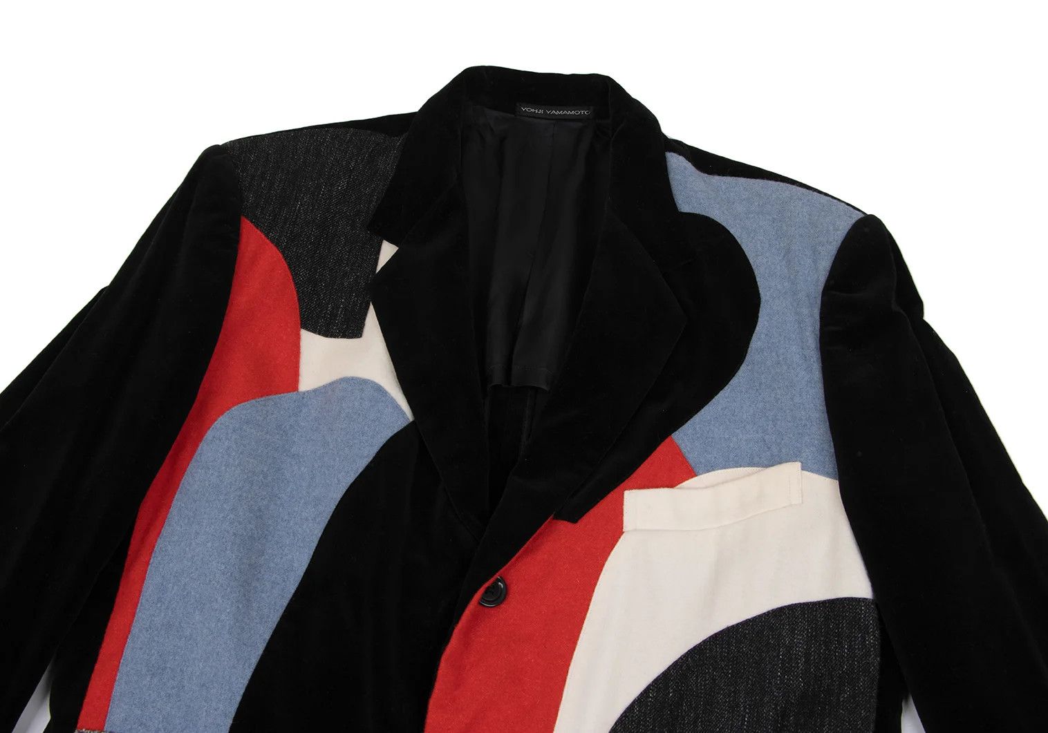 Jean Paul Gaultier Geometric Patchwork Velour Jacket in Multi Color Size US S / EU 44-46 / 1 - 2 Thumbnail
