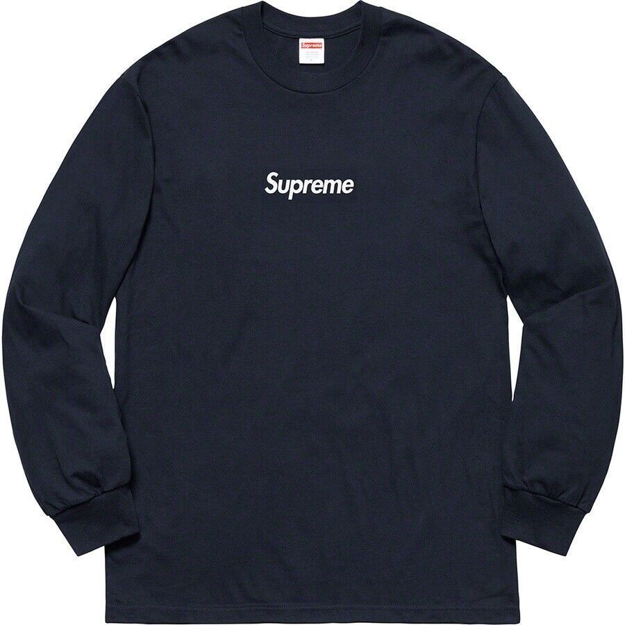 Supreme Supreme Box Logo Long Sleeve Tee Navy Large FW20 | Grailed