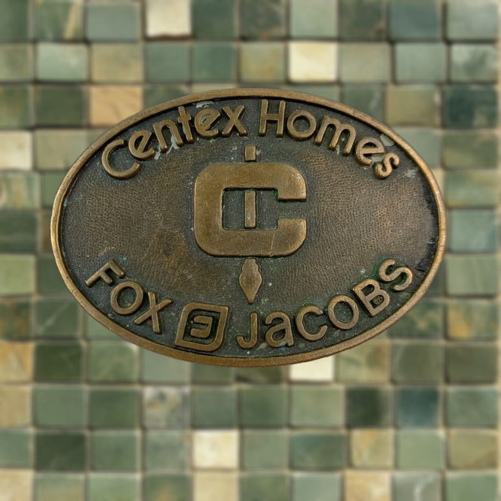 Vintage VINTAGE Centex Homes Fox Jacobs Jostens Metal Belt Buckle Belt Buckle Gold Brass Occupational Adult Unisex 1990s Jostens Mens Womens Boys Girls Size ONE SIZE - 1 Thumbnail