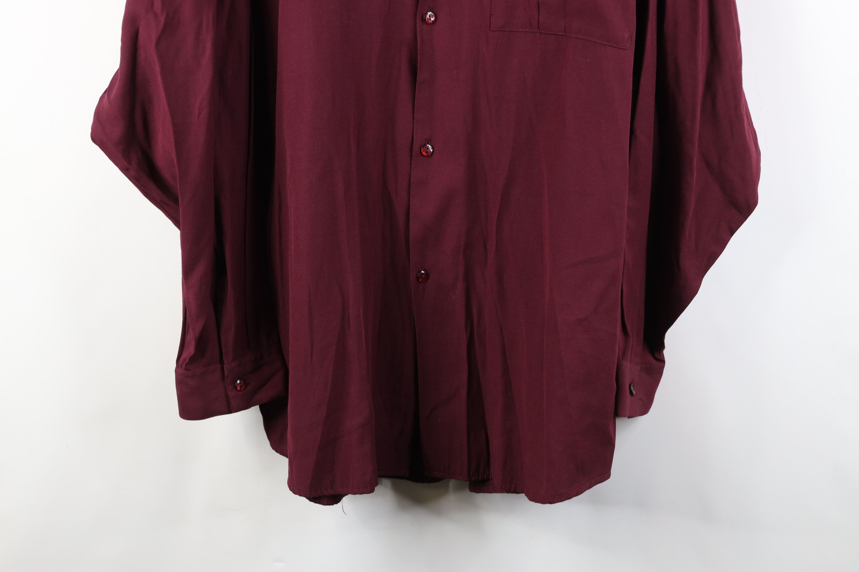 Vintage 90s Streetwear Gabardine Band Collar Button Shirt