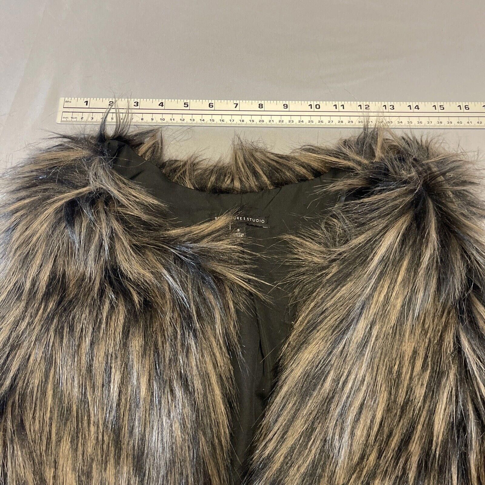 Designer Signature Studio Faux Fur Vest Womens S. Lined Brown Size S / US 4 / IT 40 - 7 Thumbnail