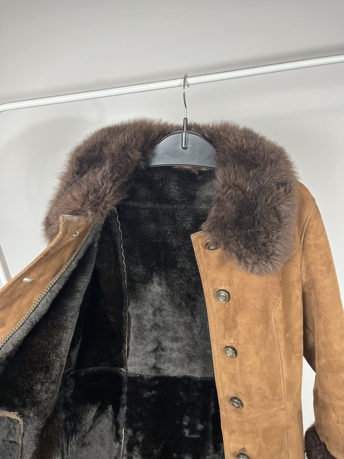Other Vintage Brown Sheepskin Shearling Coat Real Fur Lined Women Size M / US 6-8 / IT 42-44 - 12 Thumbnail