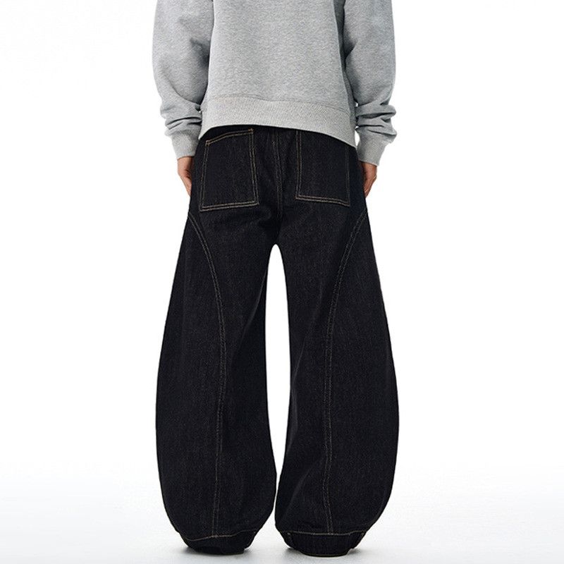 Jean High street retro men's loose wide-leg scimitar jeans y2k Size US 32 / EU 48 - 5 Thumbnail