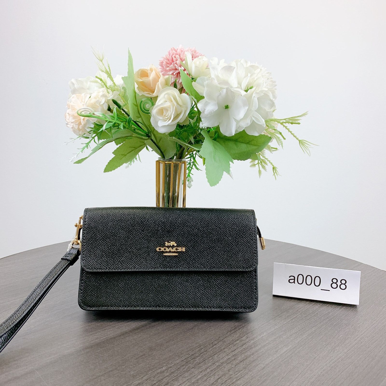 Coach Coach F73793 Foldover Wristlet IN BLACK Size ONE SIZE - 2 Thumbnail
