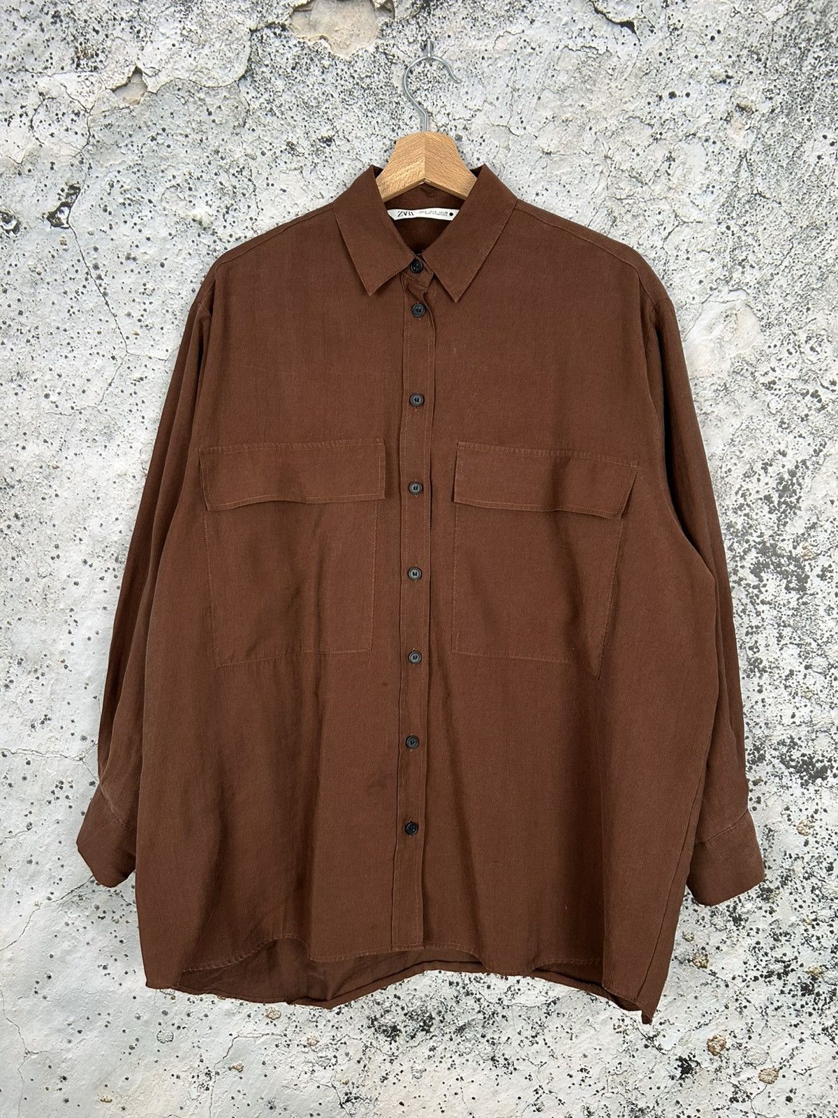 Zara Zara Brown Overshirt Basic Streetwear Elegant Rock Punk Size US S / EU 44-46 / 1 - 1 Thumbnail