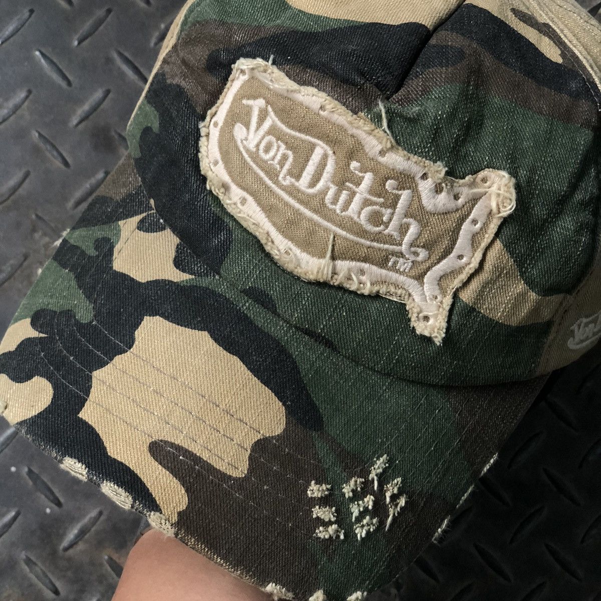 Von Dutch Vintage Vondutch Ripped Army Camouflage Distressed Hat Size ONE SIZE - 3 Thumbnail