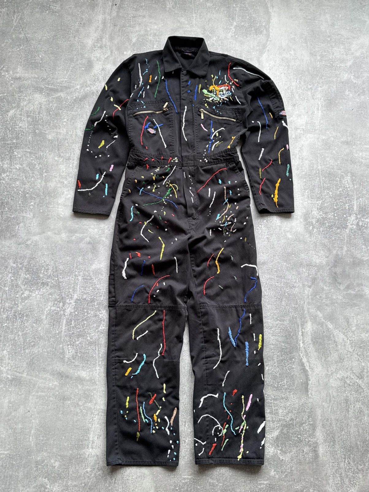 Dickies Hand Made Fake Embroidered Stains Overalls Dickies Work Wear Size US 32 / EU 48 - 1 Thumbnail