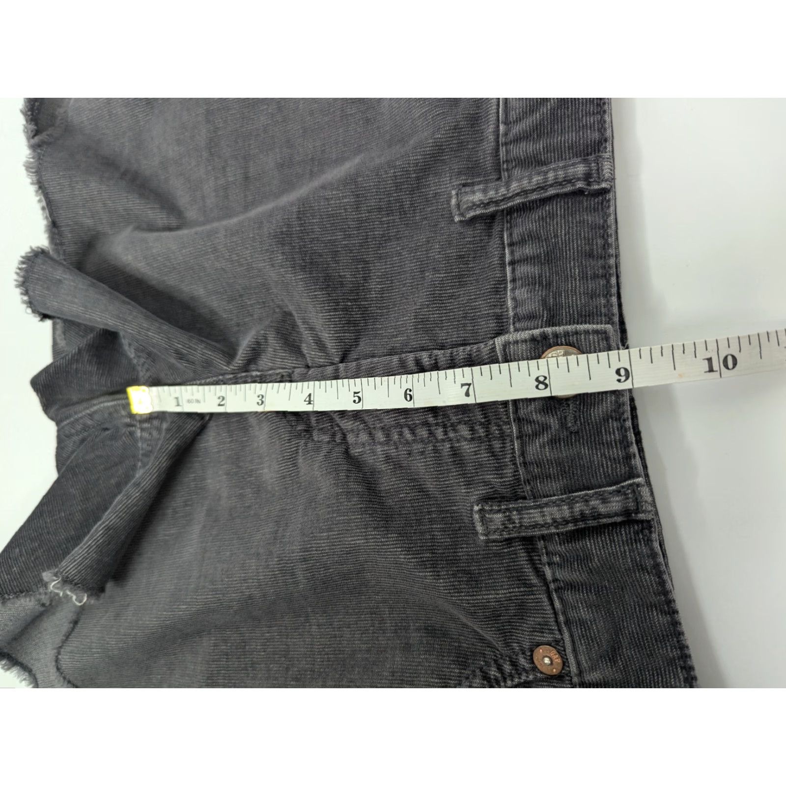 Gap GAP Grey Corduroy Raw Edge Hem Stretch Cut Off Shorts Fringe Women's Size 10 Y2K Size 32" / US 10 / IT 46 - 4 Thumbnail