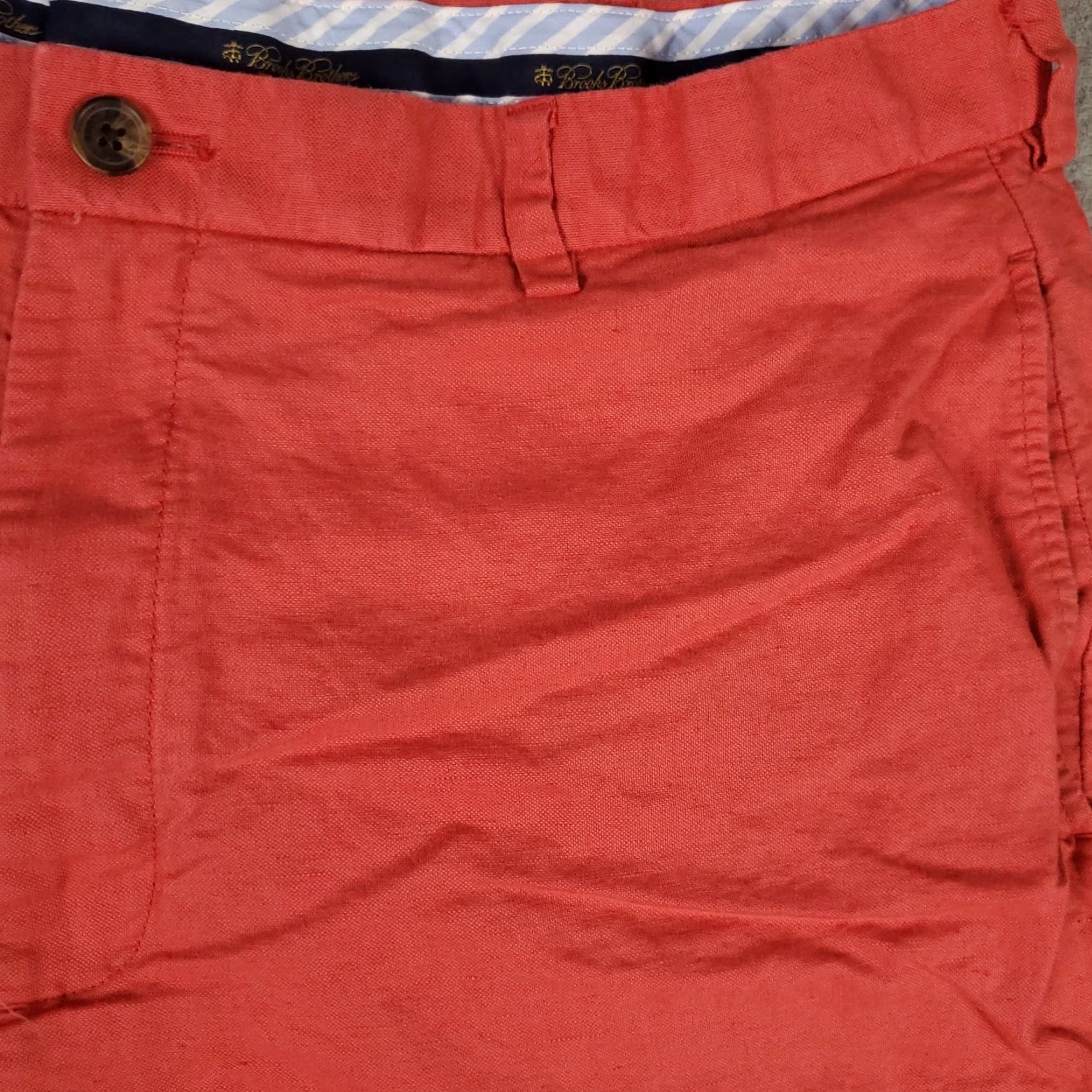 Brooks Brothers Brooks Brothers Shorts Mens 40 Red Linen Chino 9 in Inseam Slash Pocket Pockets Flat Front Regular Size US 40 / EU 56 - 3 Thumbnail