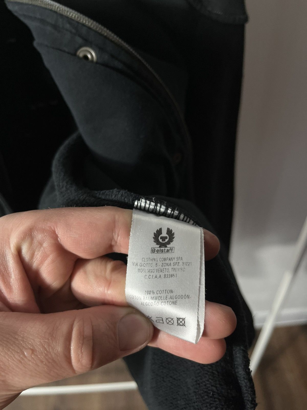 Belstaff × Vintage Belstaff Black Moto Biker Jacket Cotton Logo Back Patch 44 Size S / US 4 / IT 40 - 8 Thumbnail