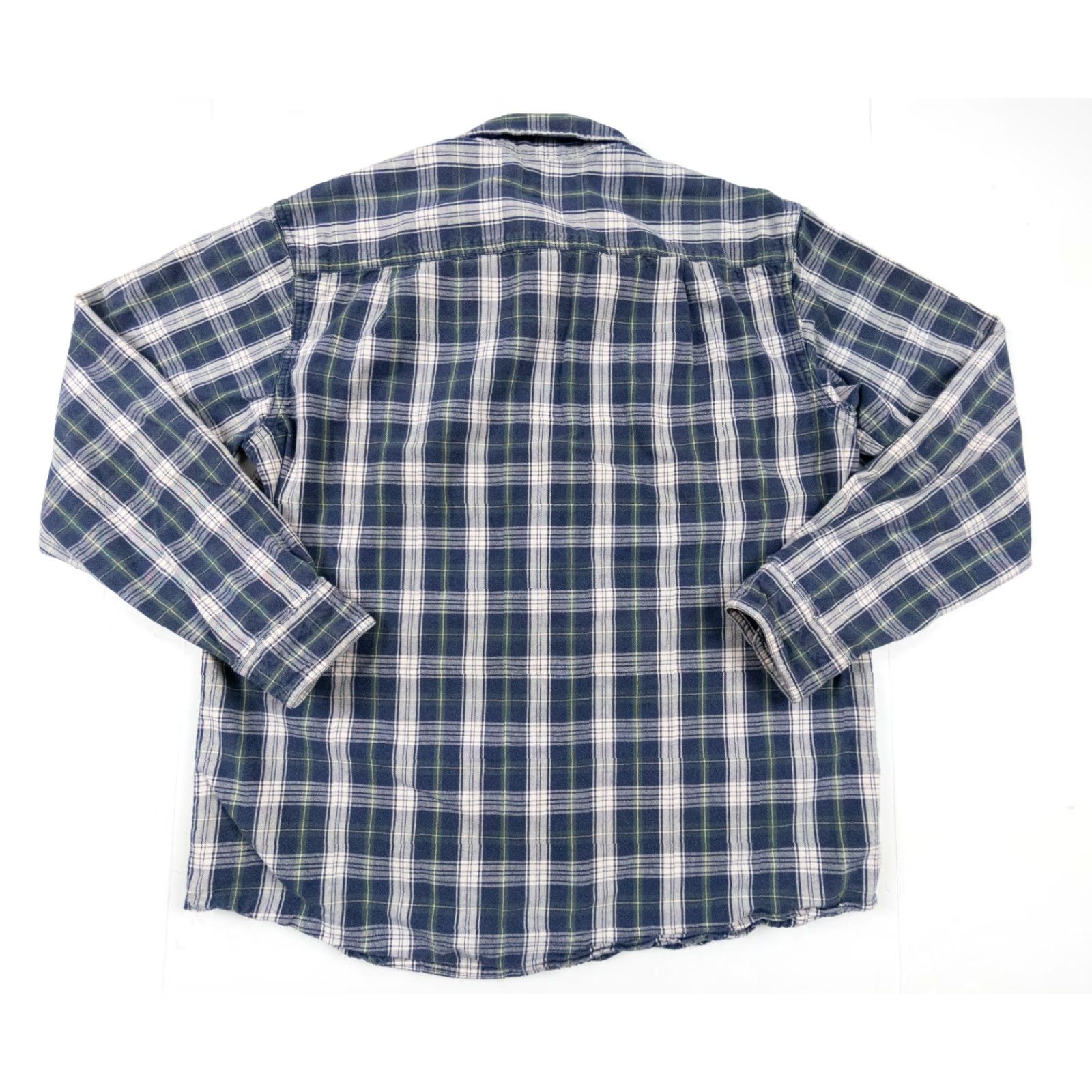 Vintage L.L. Bean Mens Shirt Long Sleeve Button-Up Heavy Cotton Plaid Blue Adult Medium Size M Regular Fit Size US M / EU 48-50 / 2 - 5 Thumbnail