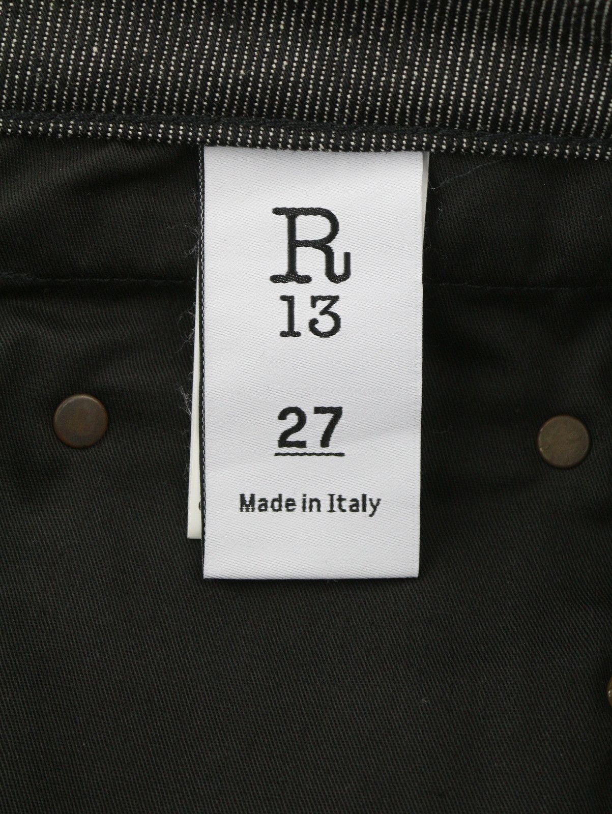R13 BOY STRAIGHT 27 Vintage Grey Zip Fly Dark Denim 85810 Size 27" / US 4 / IT 40 - 7 Thumbnail