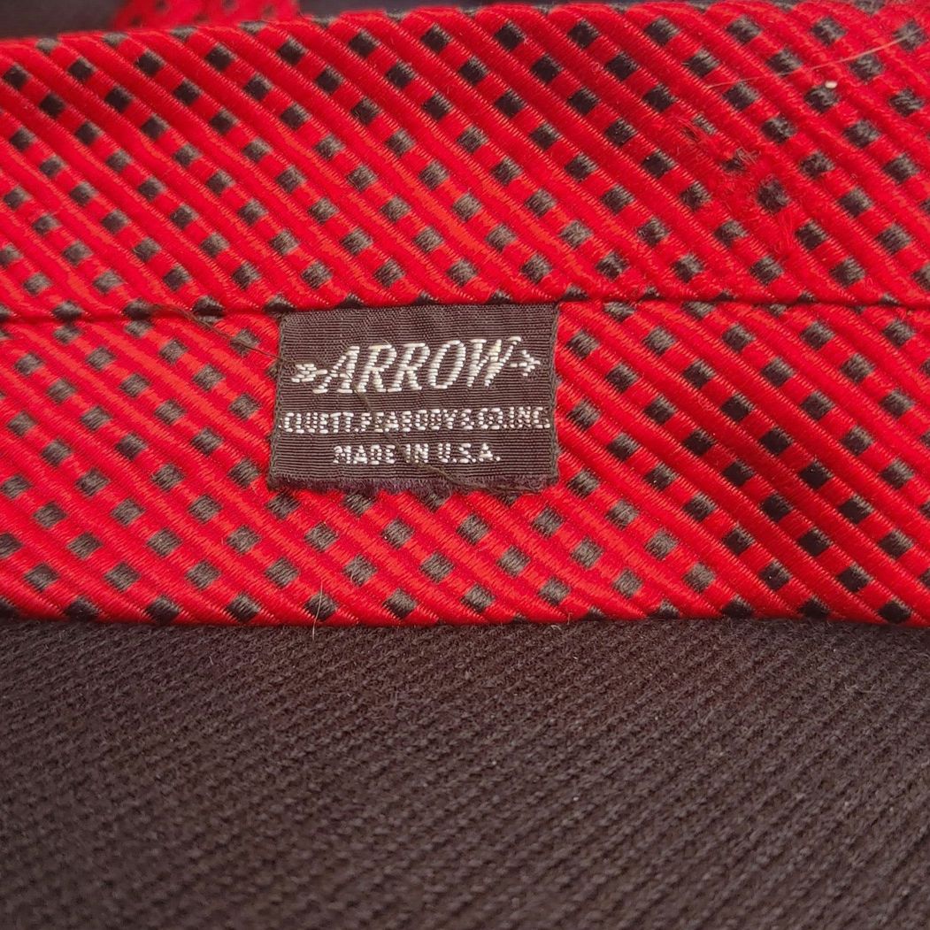 Other VTG Arrow Cluett Peabody & Co. Red & Black Polka Dot Tie OS Size ONE SIZE - 2 Thumbnail