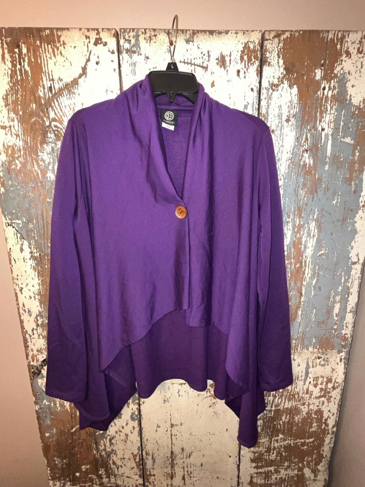 Designer Bobeau Womens One Button Cardigan Size Medium Purple Size M / US 6-8 / IT 42-44 - 1 Thumbnail