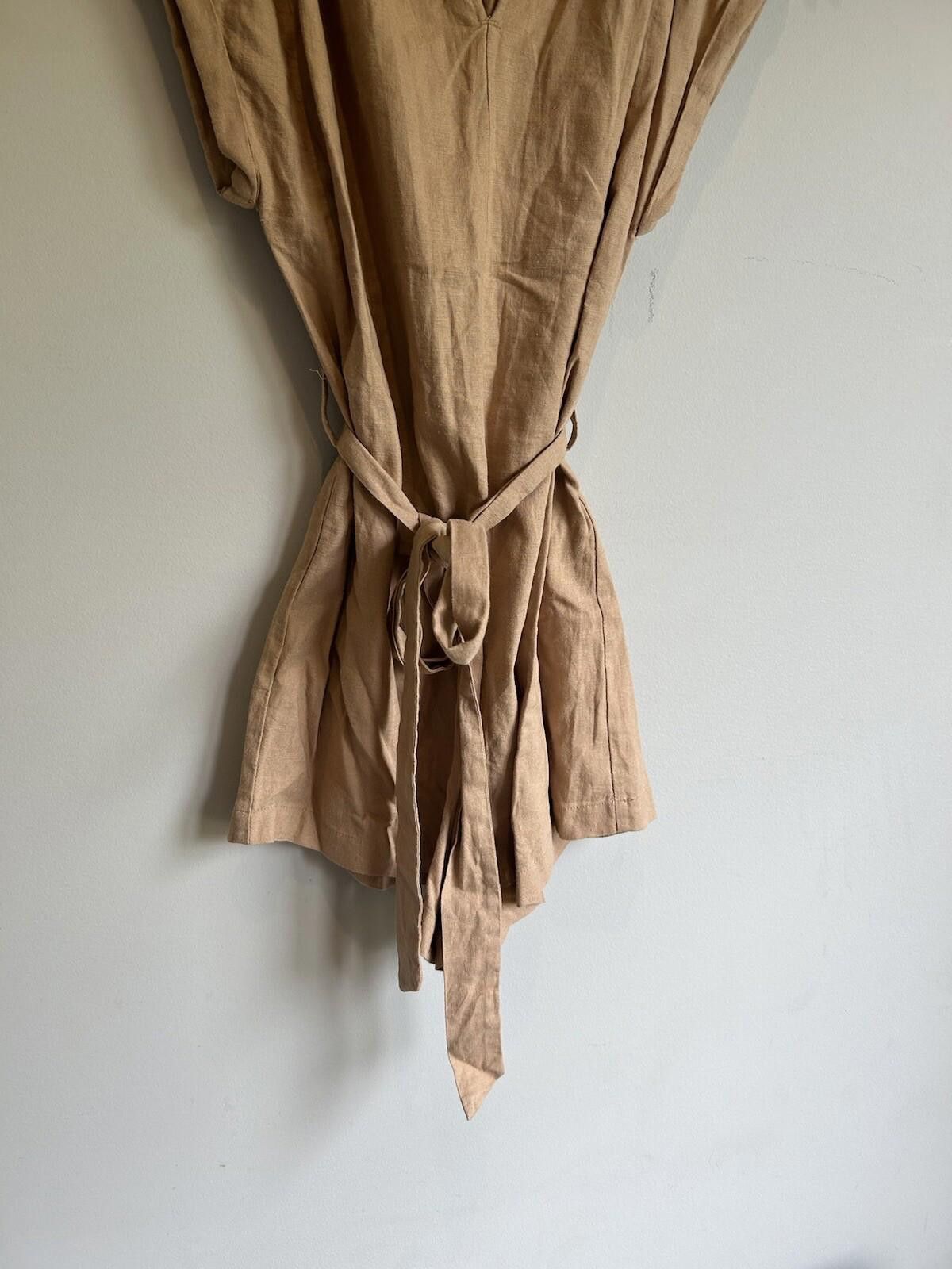 Designer Sportsgirl Playsuit Linen W/Belt Brown - Size 4 (003) Size 25" / US 0 / IT 36 - 9 Thumbnail