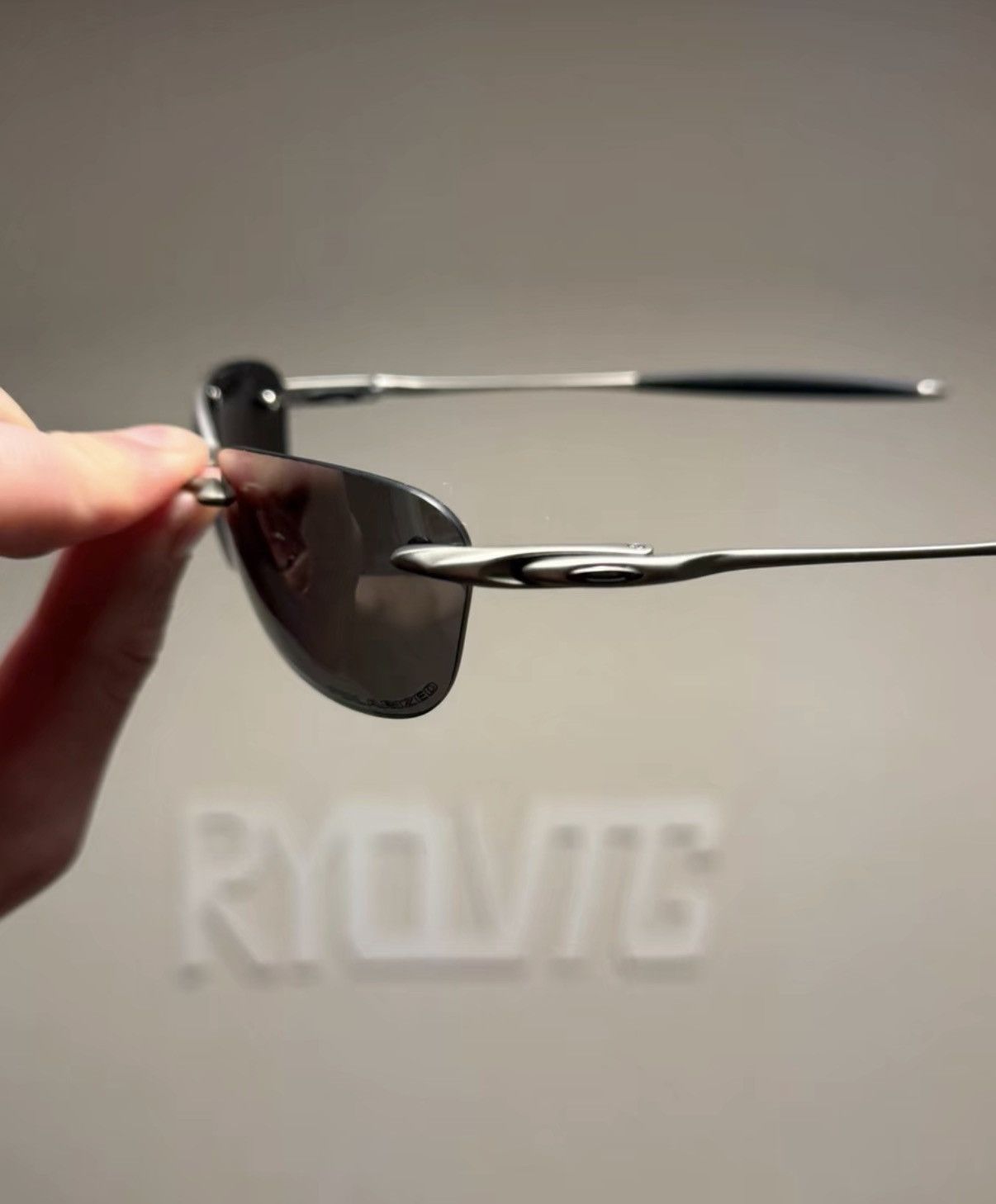 Oakley Oakley Why 8 Metallic Silver Rimless Sports Sunglasses K24 Size ONE SIZE - 3 Thumbnail
