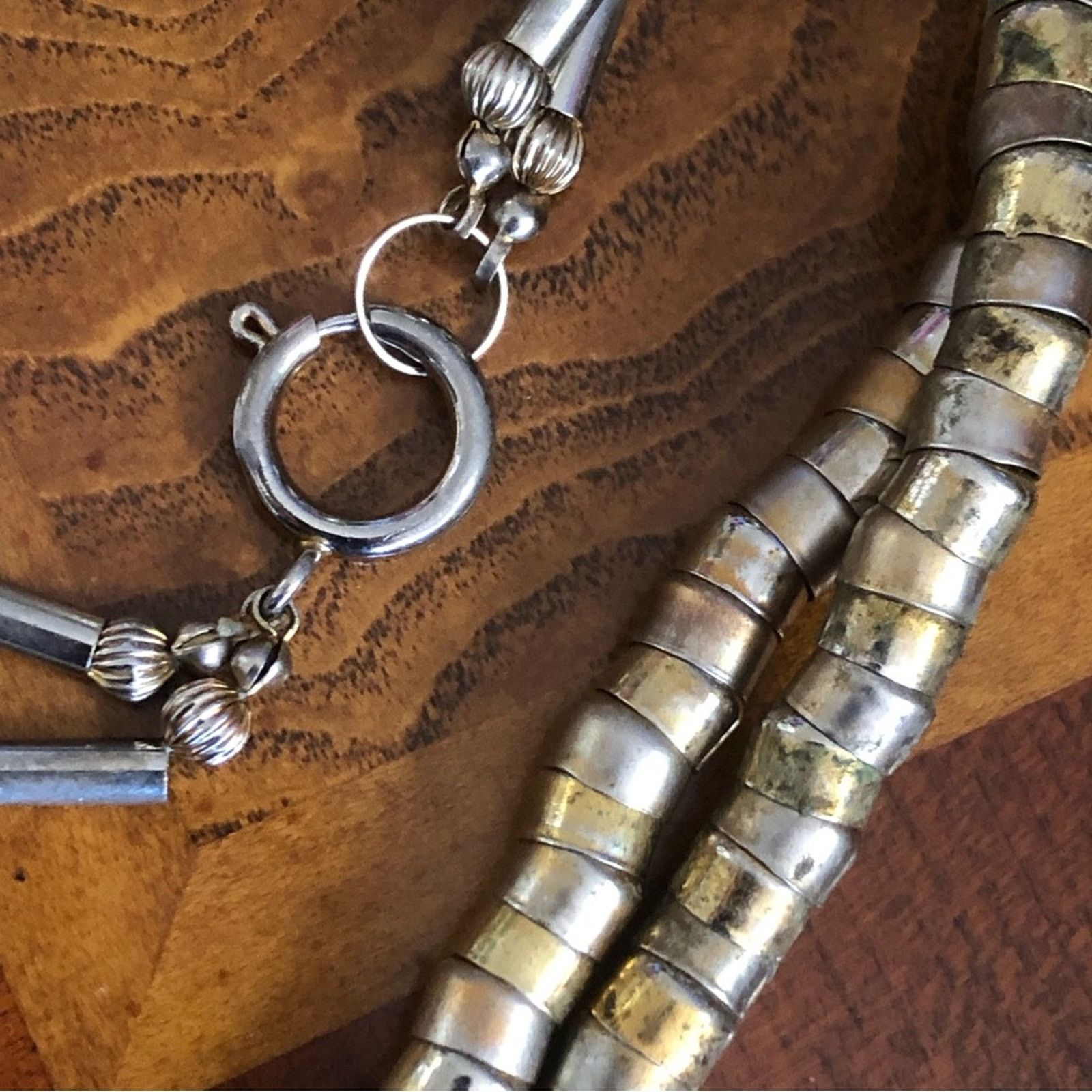 Vintage Vintage double strand tri tone metal cap necklace Size ONE SIZE - 7 Thumbnail