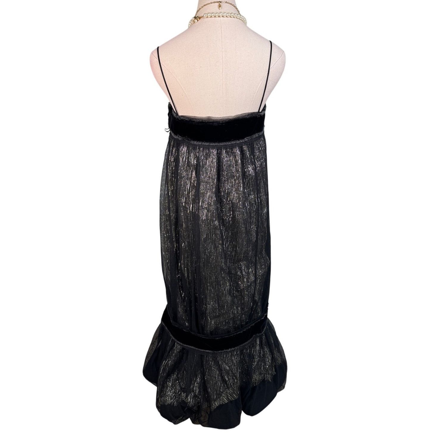 Tory Burch Tory Burch Crinkle Stripe Lamé Dress black silver Size 6 Size M / US 6-8 / IT 42-44 - 7 Thumbnail