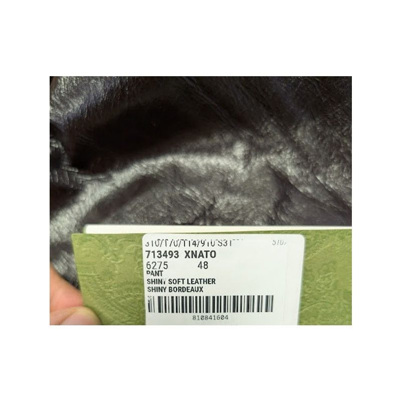 Gucci o1rshd1 Shiny Soft Leather Pant in Shiny Bordeaux Size US 32 / EU 48 - 23 Thumbnail