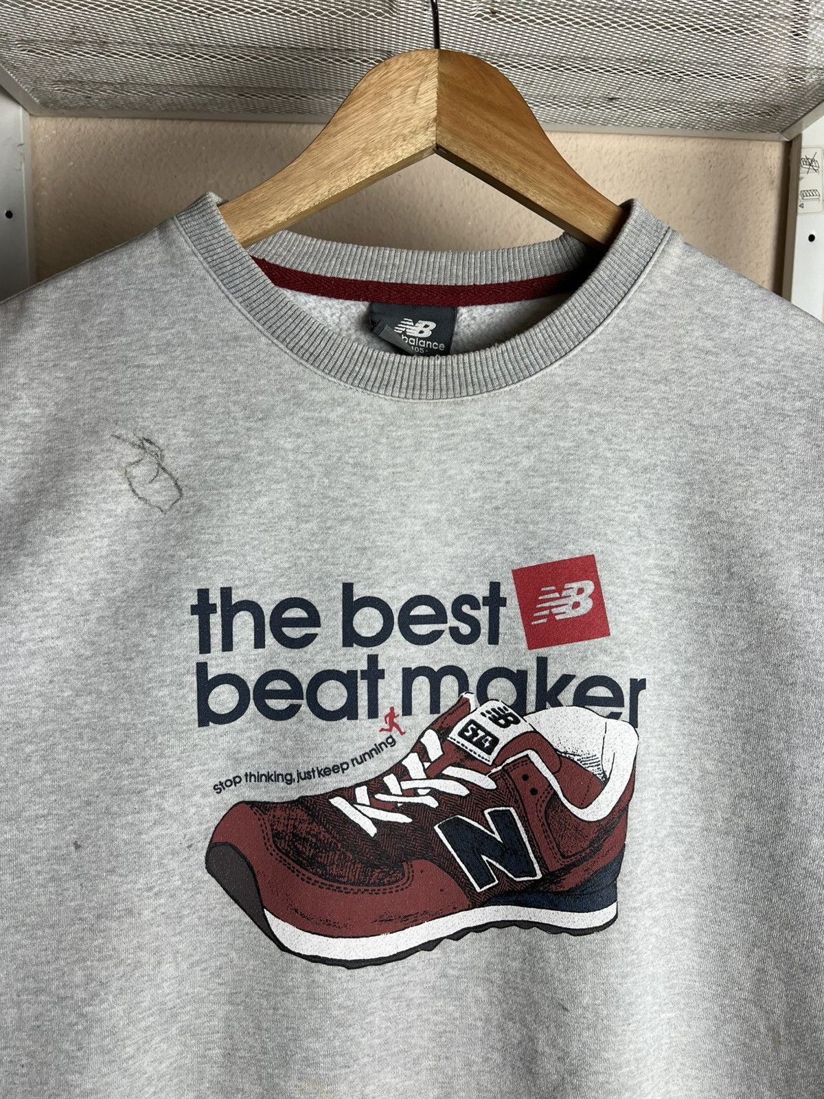 New Balance × Vintage Distress New Balance The Best Beat Maker Sweatshirt Size US L / EU 52-54 / 3 - 2 Thumbnail